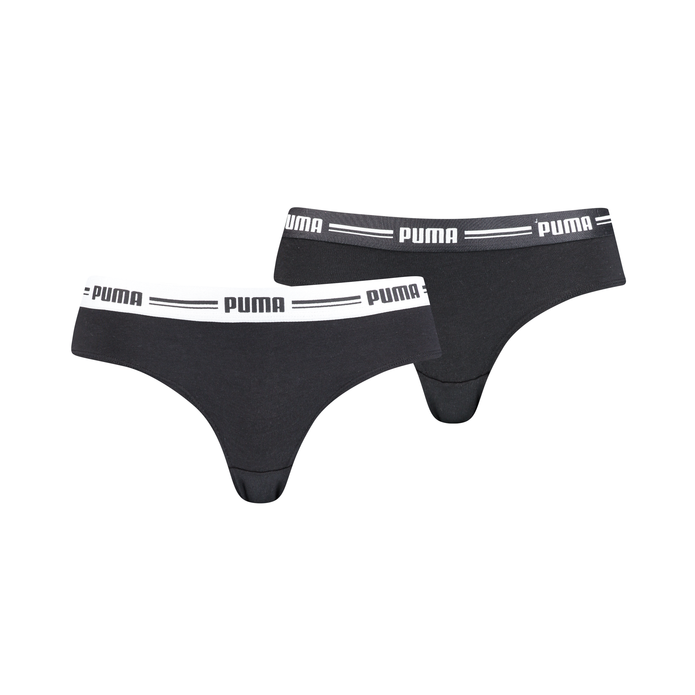 PUMA Brasilslip »PUMA WOMEN BRAZILIAN 2P PACK«, Breiter elastischer Logobund