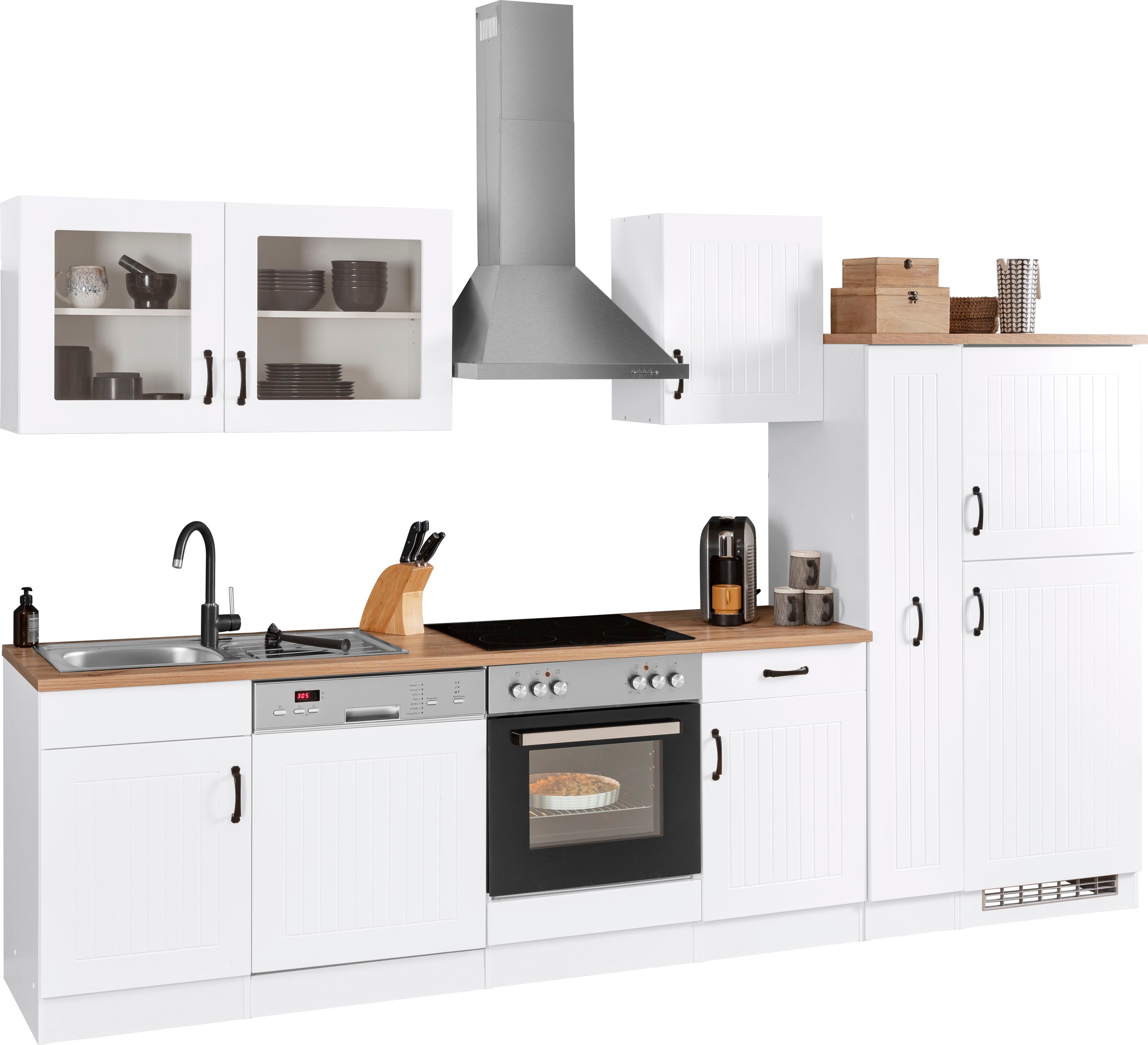 KOCHSTATION Küchenzeile »KS-Athen«, mit E-Geräten, Breite 310 cm