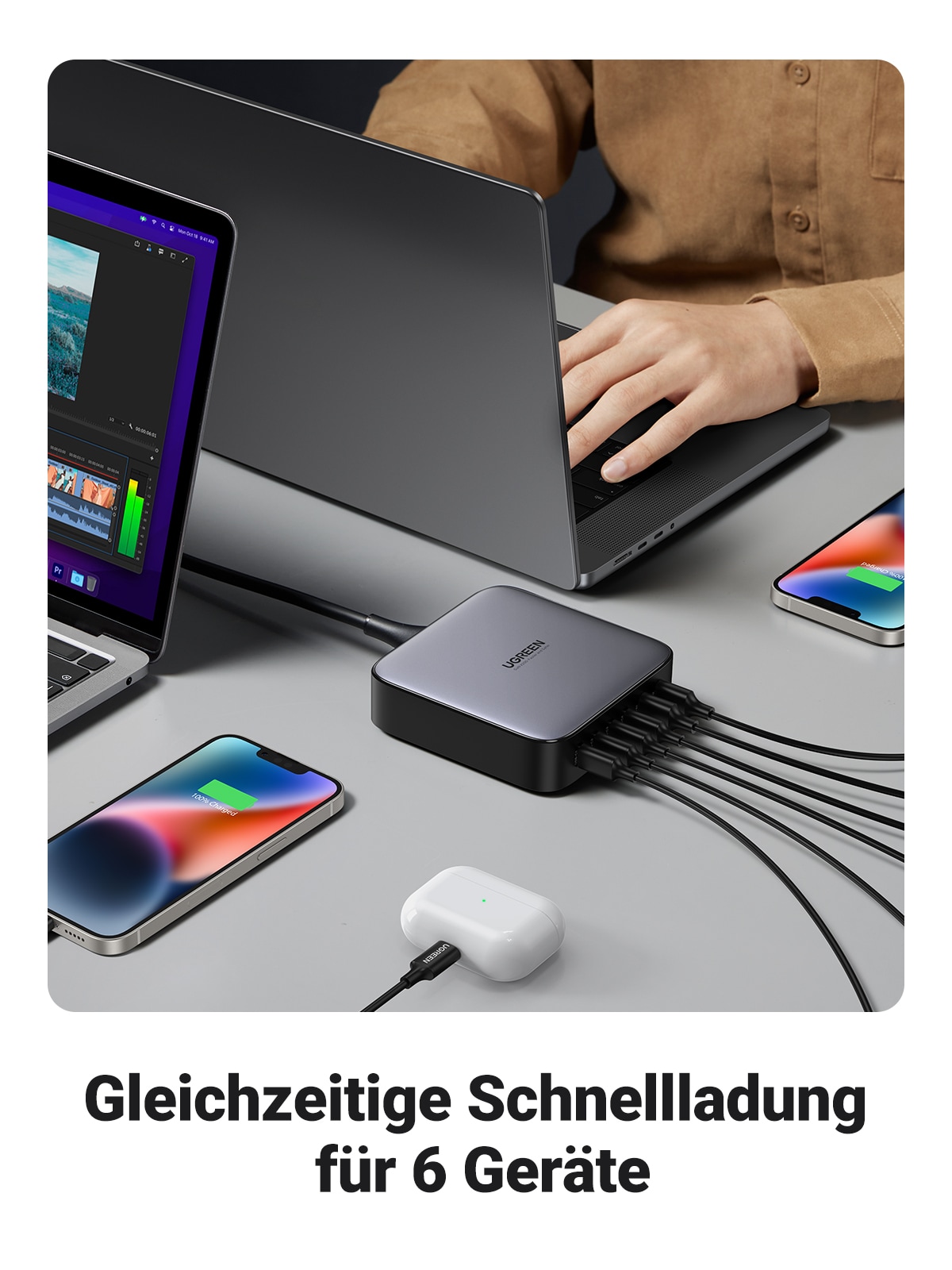 UGREEN Laptop-Ladegerät »Desktop Fast Charger 2*USB-A+4*USB-C 200W CD271«