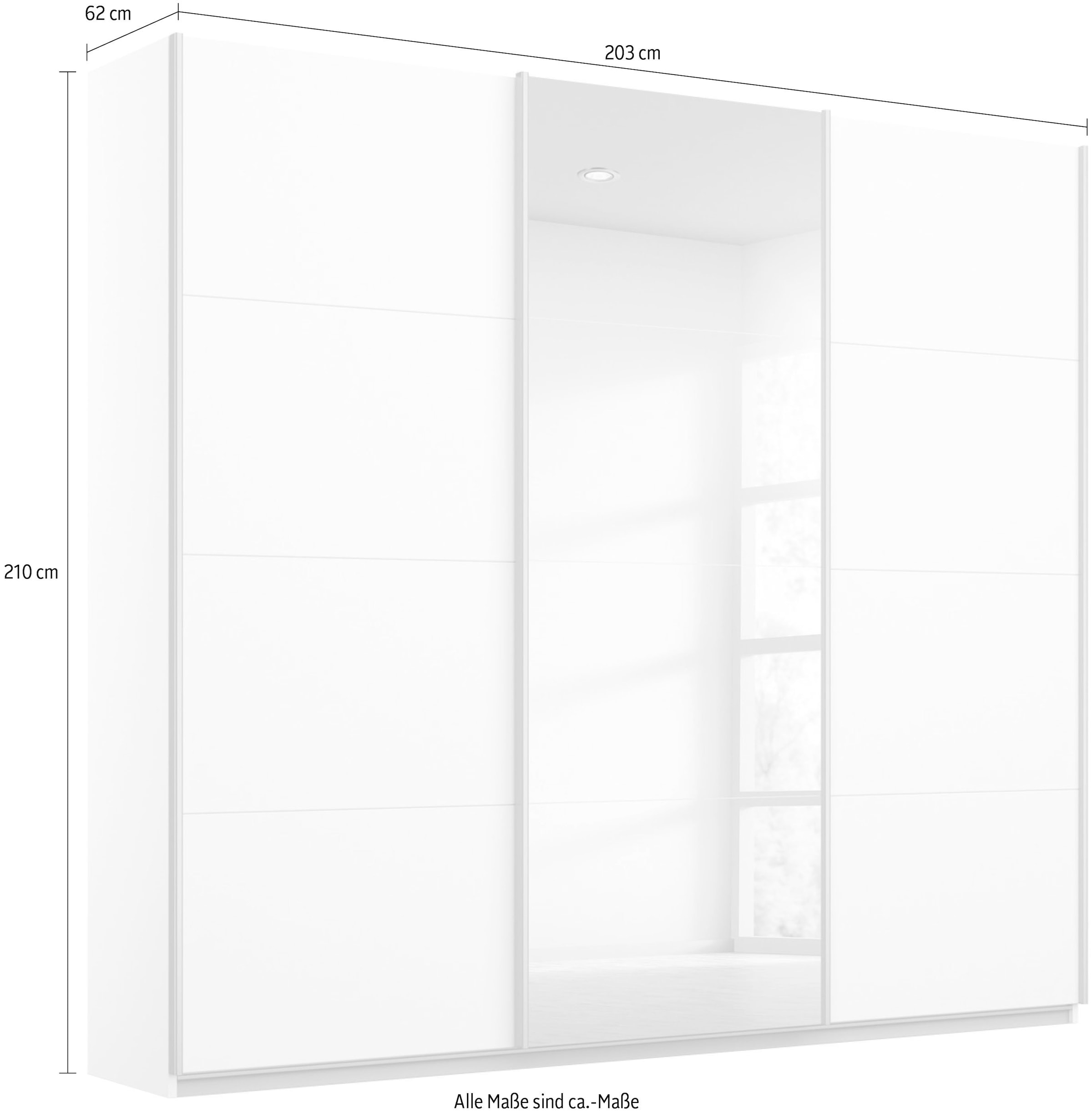 rauch Schwebetürenschrank »Kleiderschrank Schrank Garderobe BESTSELLER KOLUNA mit Spiegel« Breiten 203/271/315/360 cm Höhen 210/229 cm,  inkl. 2 Innenschubladen sowie extra Einlegeböden MADE IN GERMANY