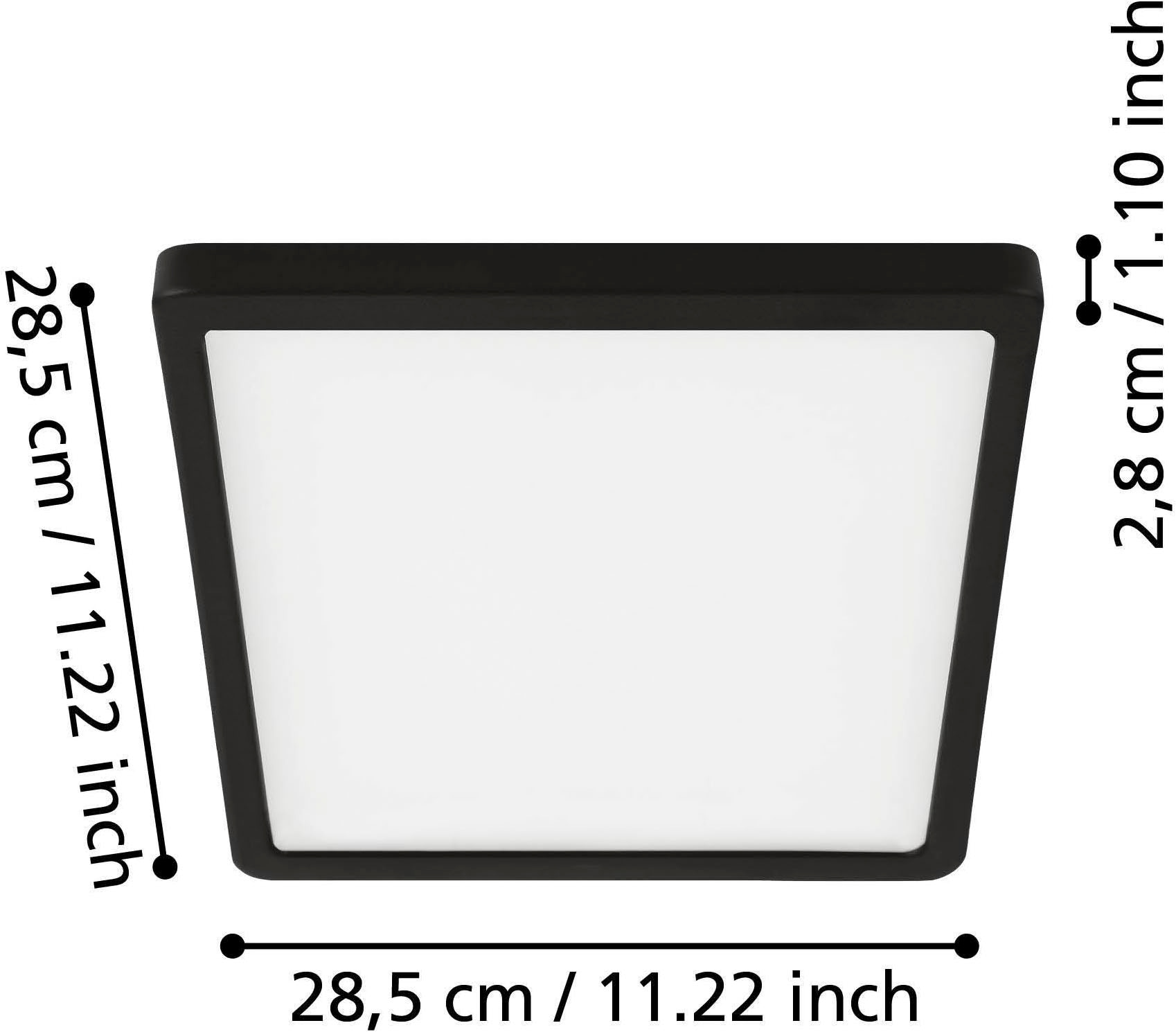 EGLO Aufbauleuchte »Fueva 5 Deckenleuchte, Aufbaulampe, Flurlampe, schwarz, weiß, Lampe« LED-Modul 1 Stk. Warmweiß Ø 28,5 cm, Aufbauleuchte, Bad-Deckenlampe, LED Aufbaulampe, IP44