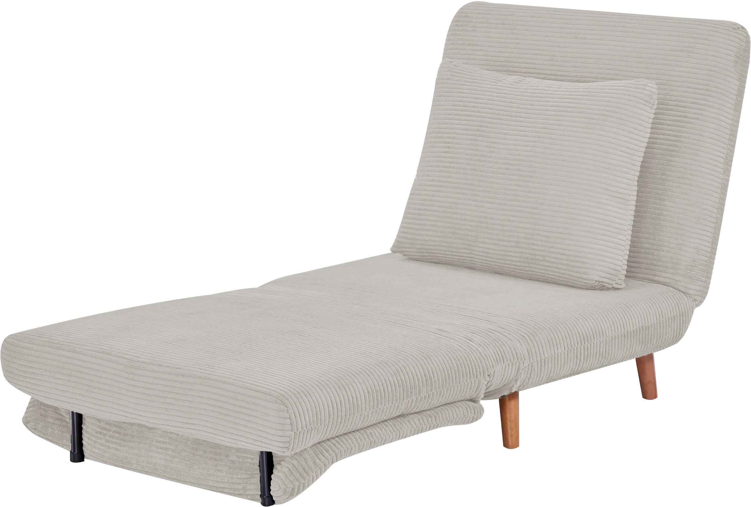 INOSIGN Sessel »AINSLEY«, wandelbar zum Gästebett, Schlafsofa, Webstoff u. Cord-Bezug