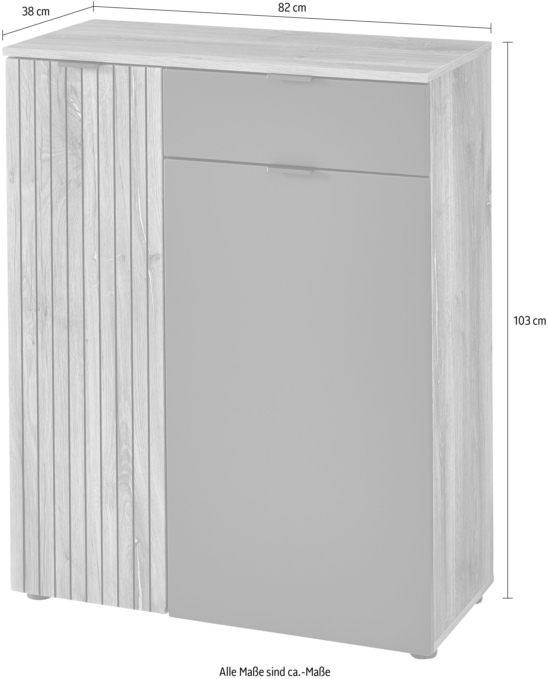 Innostyle Schuhschrank »LINEA Schuhschrank, Schubkasten, 82x103x38cm (B/H/T)«, (1 St.), 2 Holztüren, Schubkasten, Soft-Close,ABS-Schutzkanten