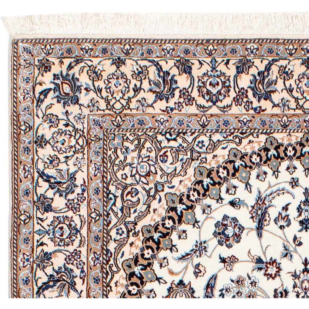 morgenland Orientteppich »Perser - Nain - Premium - 204 x 129 cm - beige«, rechteckig, Wohnzimmer, Handgeknüpft, Einzelstück mit Zertifikat
