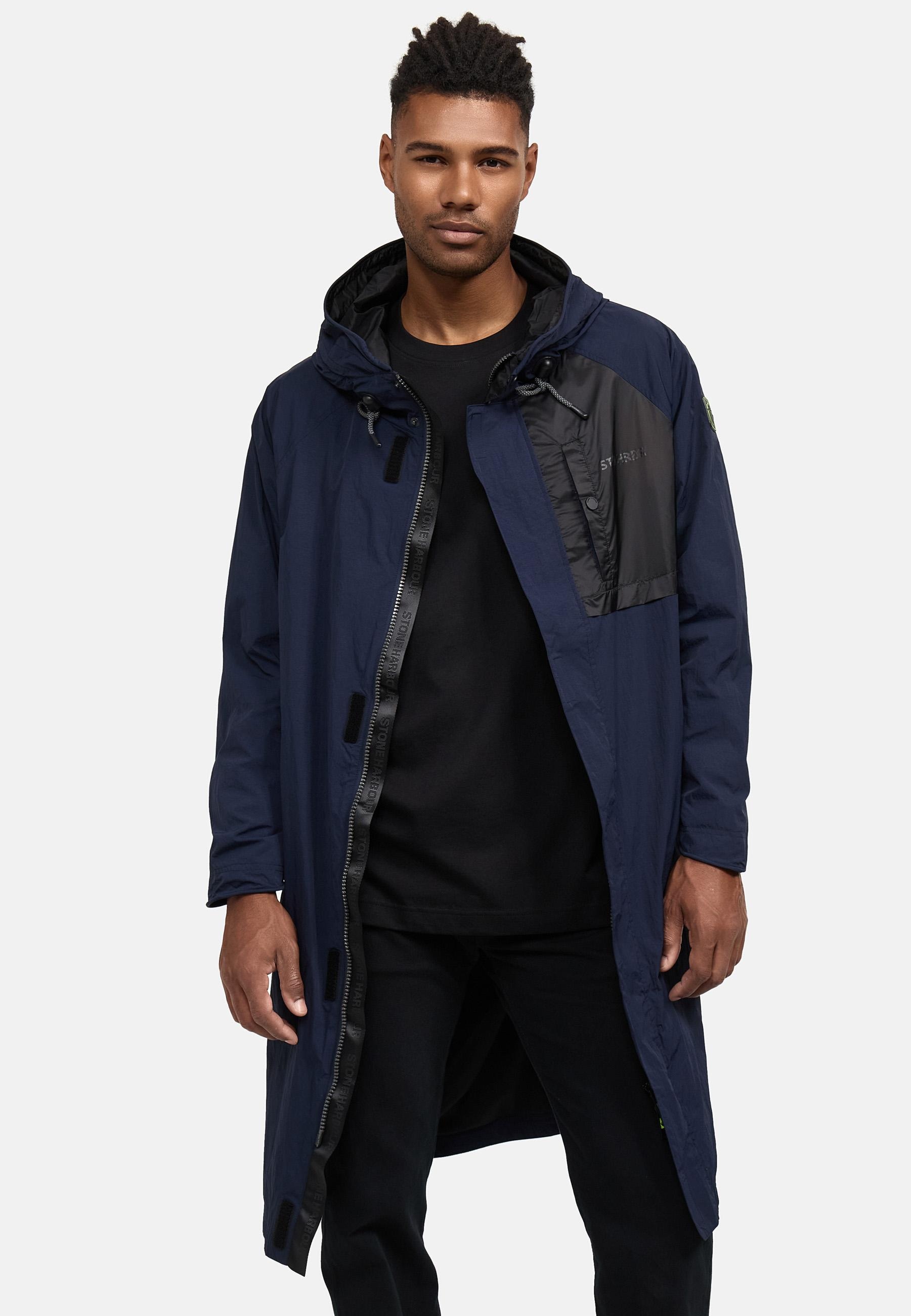 Stone Harbour Regenmantel »Regenmantel Zafaar« Lange Herren Regenjacke mit Kapuze