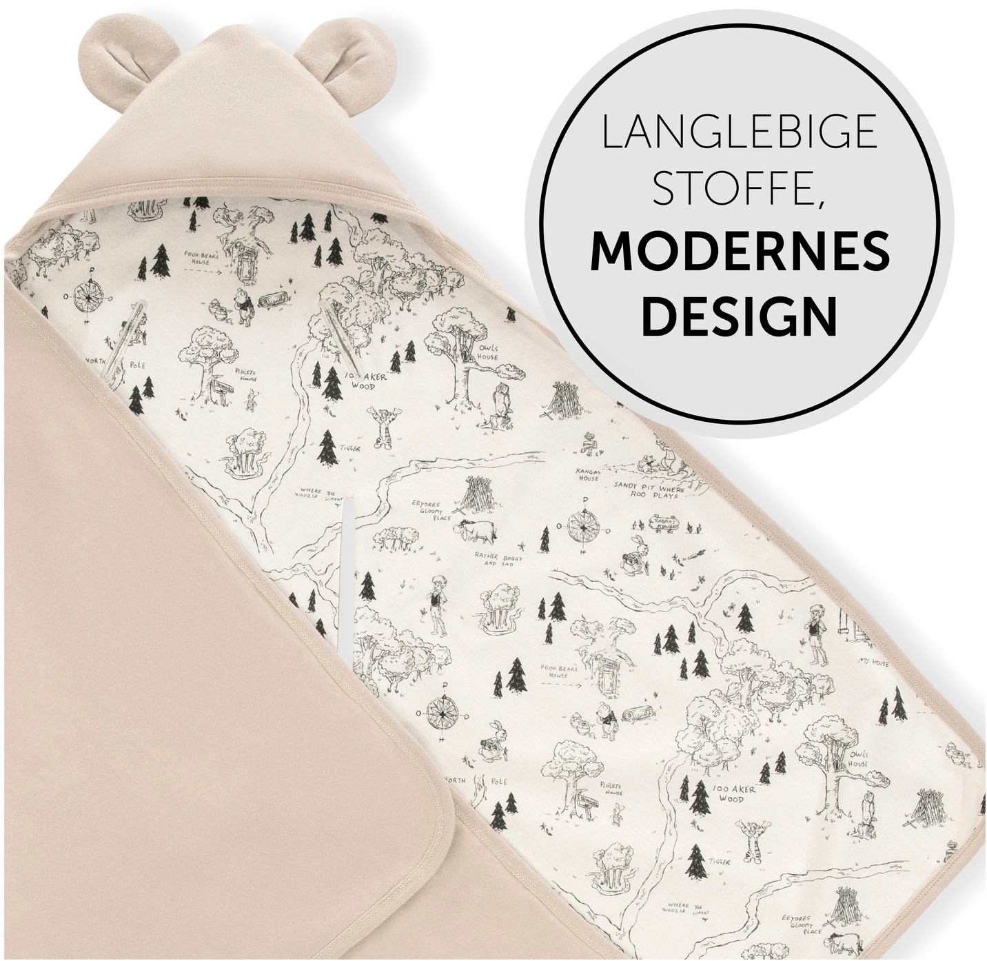 Hauck Babydecke »Baby Einschlagdecke, Snuggle N Dream Winnie the Pooh beige«, mit Kapuze