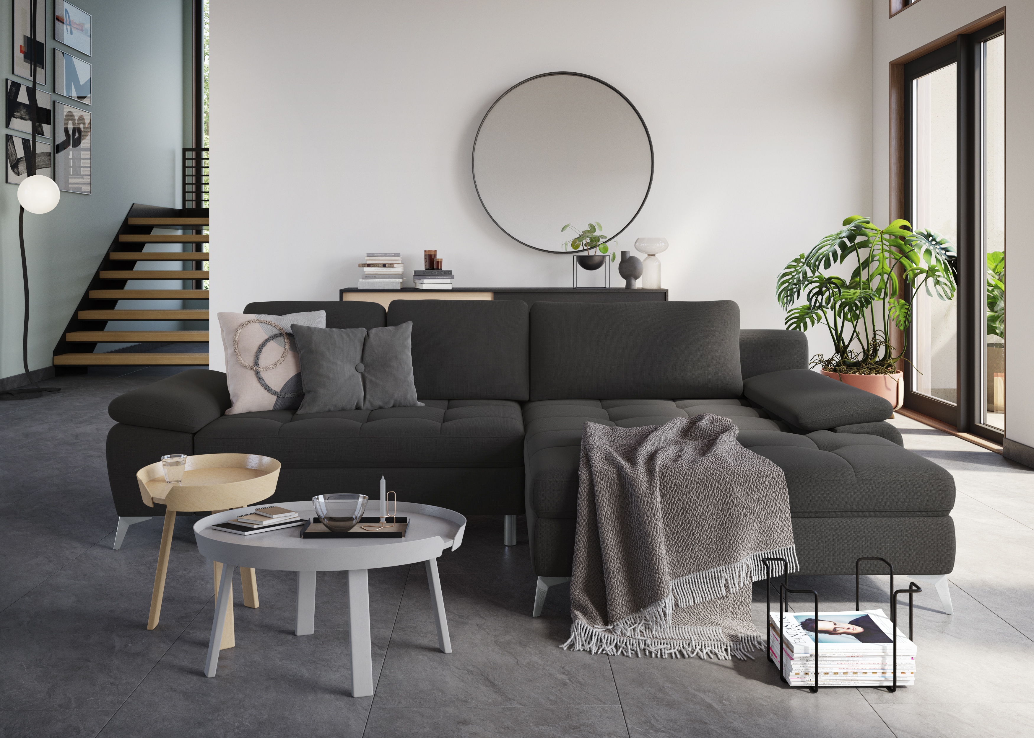 sit&more Ecksofa "Latigo L-Form" mit Mega-Recamiere, wahlweise mit Schlaffunktion und Bettkasten