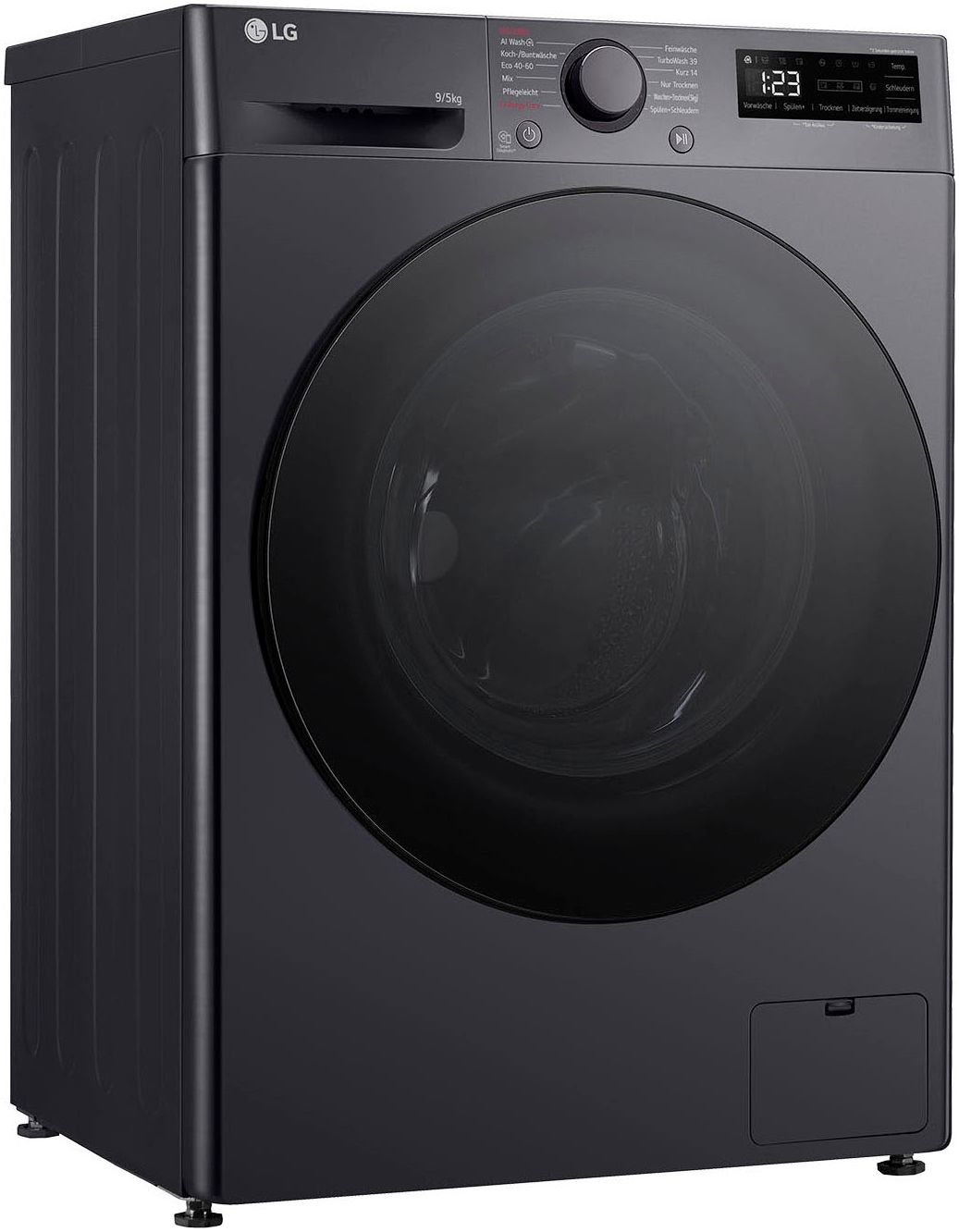 LG V5WD95SLIMB Waschtrockner Freistehend Frontlader Schwarz