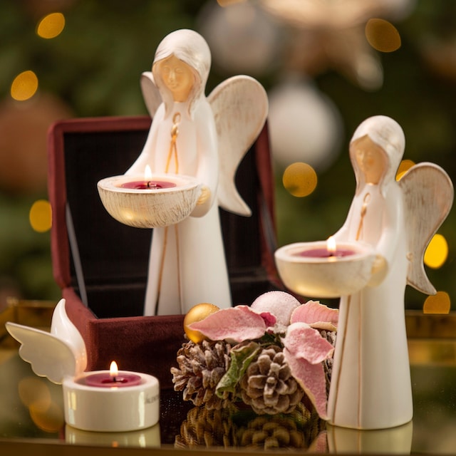 VALENTINO Wohnideen Teelichthalter »Engel Nora, Weihnachtsdeko«, (Set, 2  St.) auf Rechnung kaufen