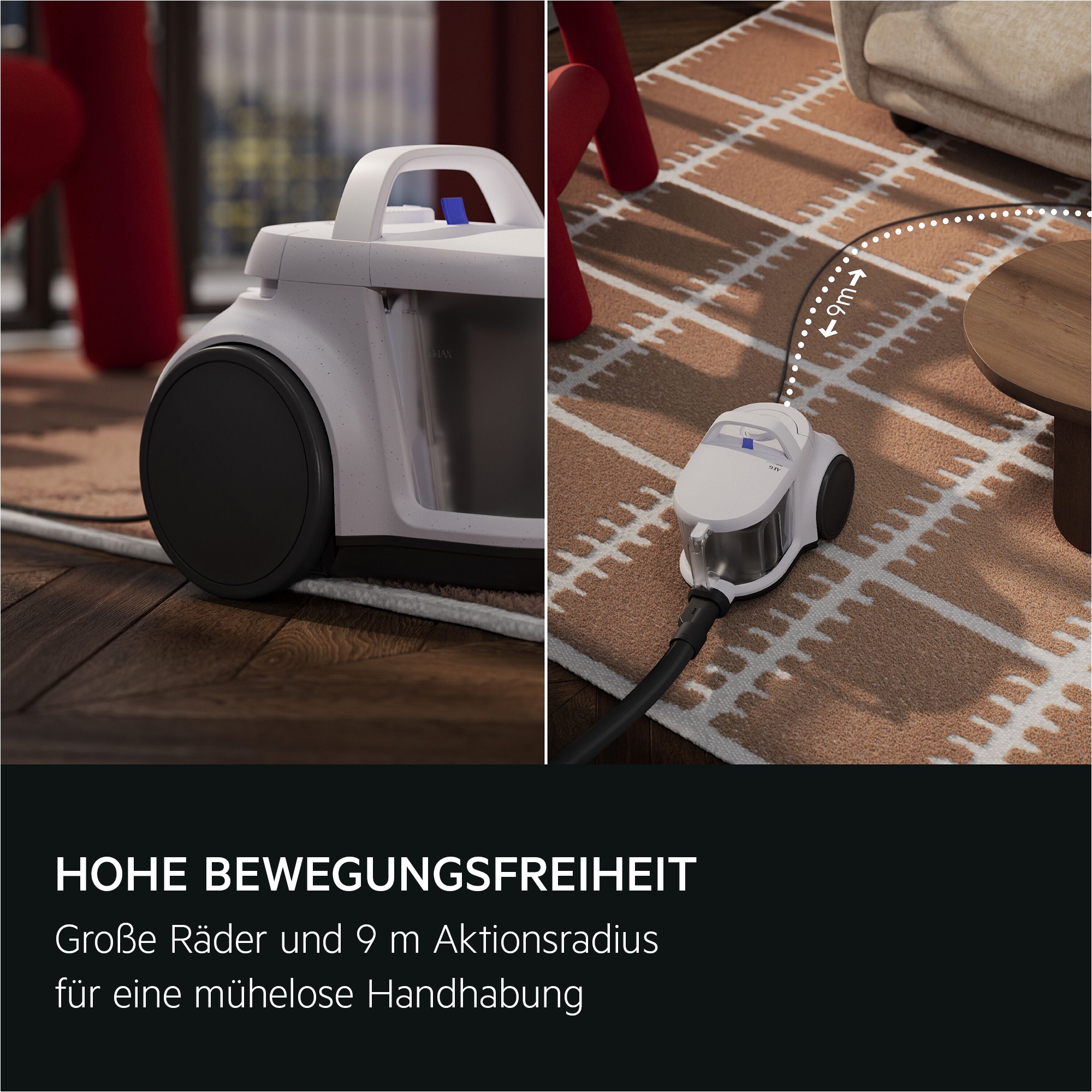 AEG Bodenstaubsauger »AL51C1LDB« 1000 W beutellos Kraftvolle Reinigung mit waschbarem HEPA‑Filter für sauberere Luft