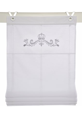 Kutti Raffrollo »Kessy Crown«, mit Hakenaufhängung, ohne Bohren, Motiv Krone, Stickerei kaufen