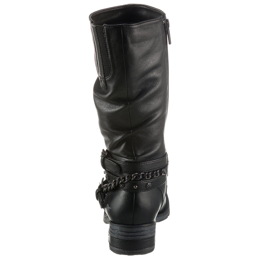 Mustang Shoes Stiefel, mit Nietenband und Zierkette