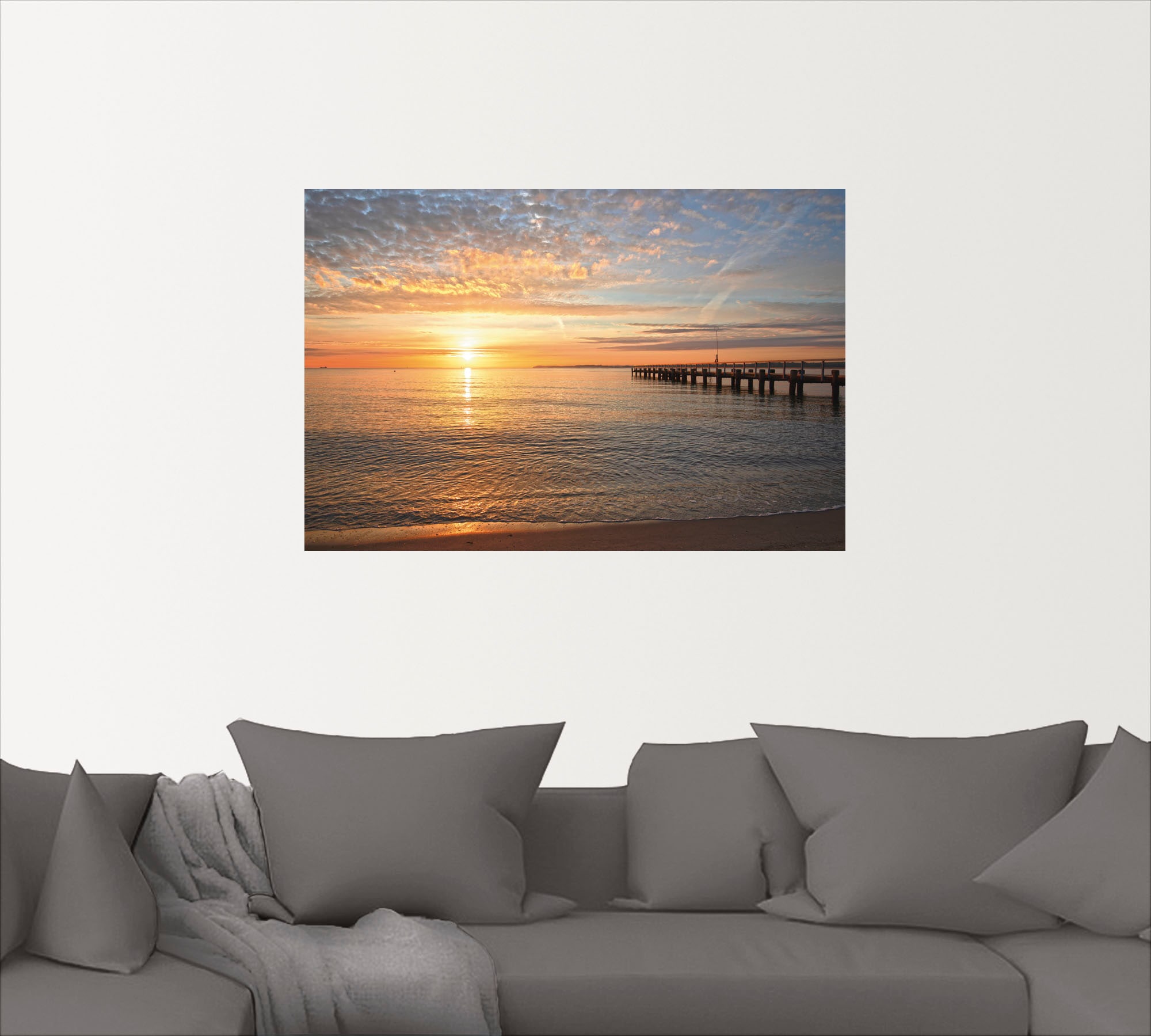 Artland Wandbild »Früh morgens an der Ostsee«, Bilder vom Sonnenuntergang & -aufgang, (1 St.), als Alubild, Outdoorbild, Leinwandbild, Poster, Wandaufkleber