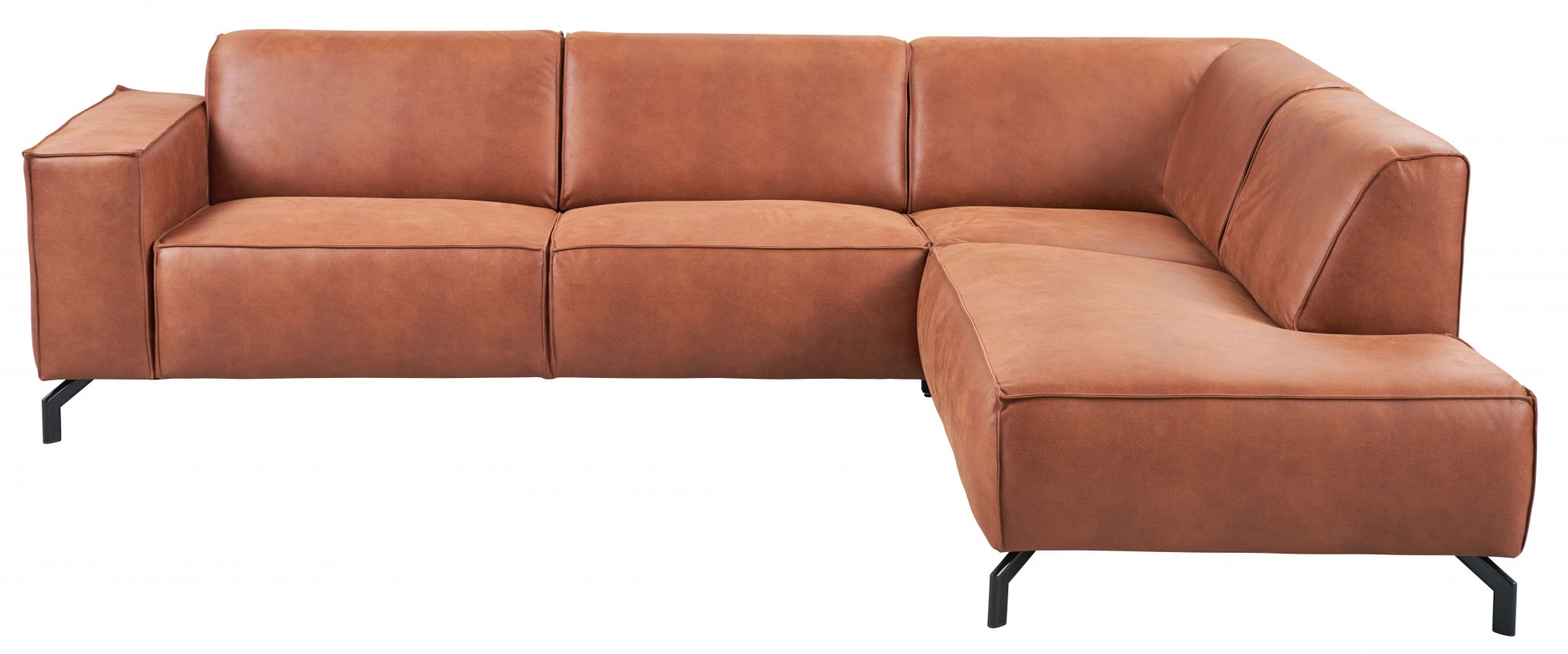 Places of Style Ecksofa Lorcan, in Lederoptik oder Strukturstoff lieferbar