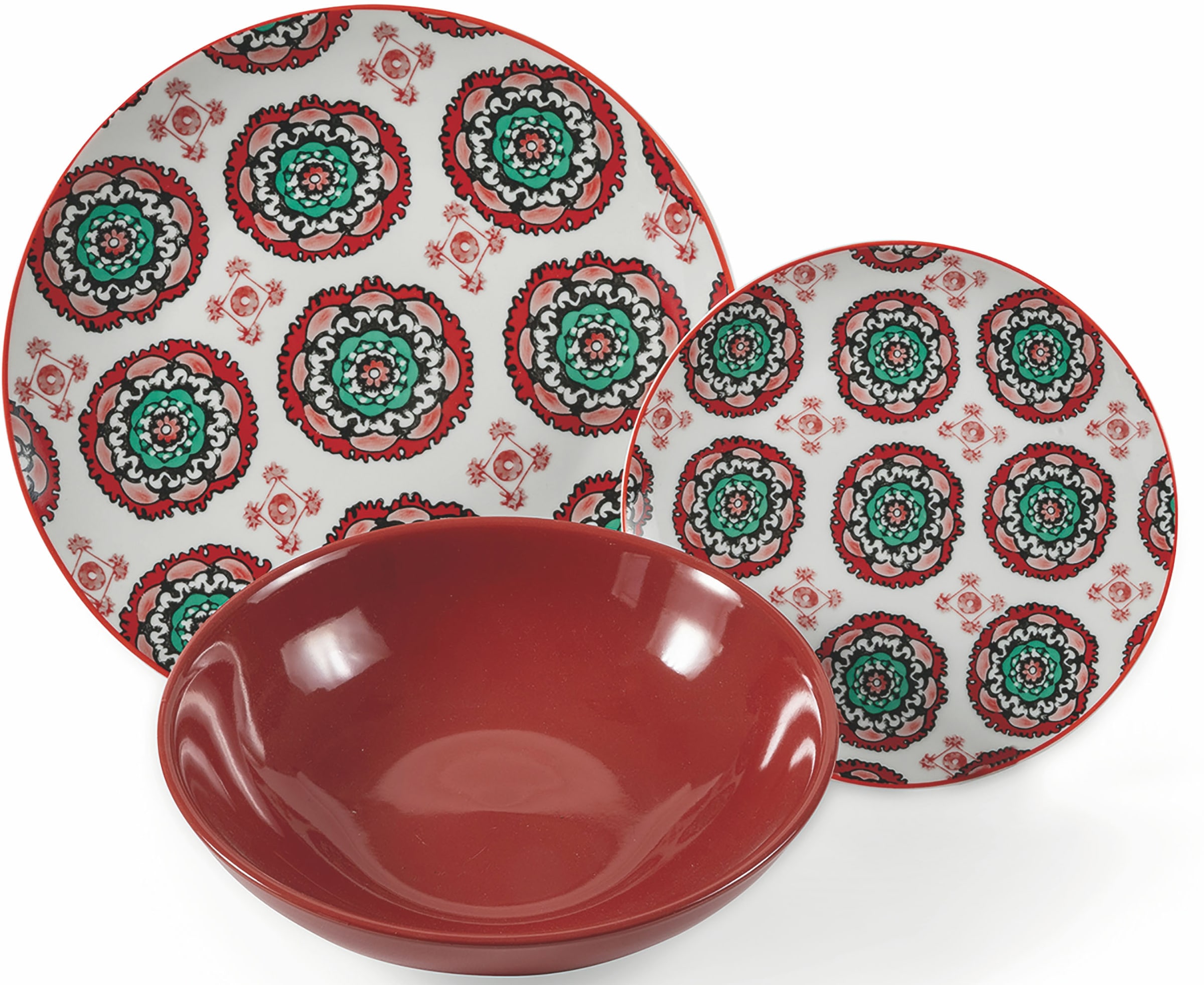 Villa d'Este Teller-Set »Geschirr-Set Bazar«, (Set, 18 tlg.), Service, Tafelservice, 18 Teile, für 6 Personen