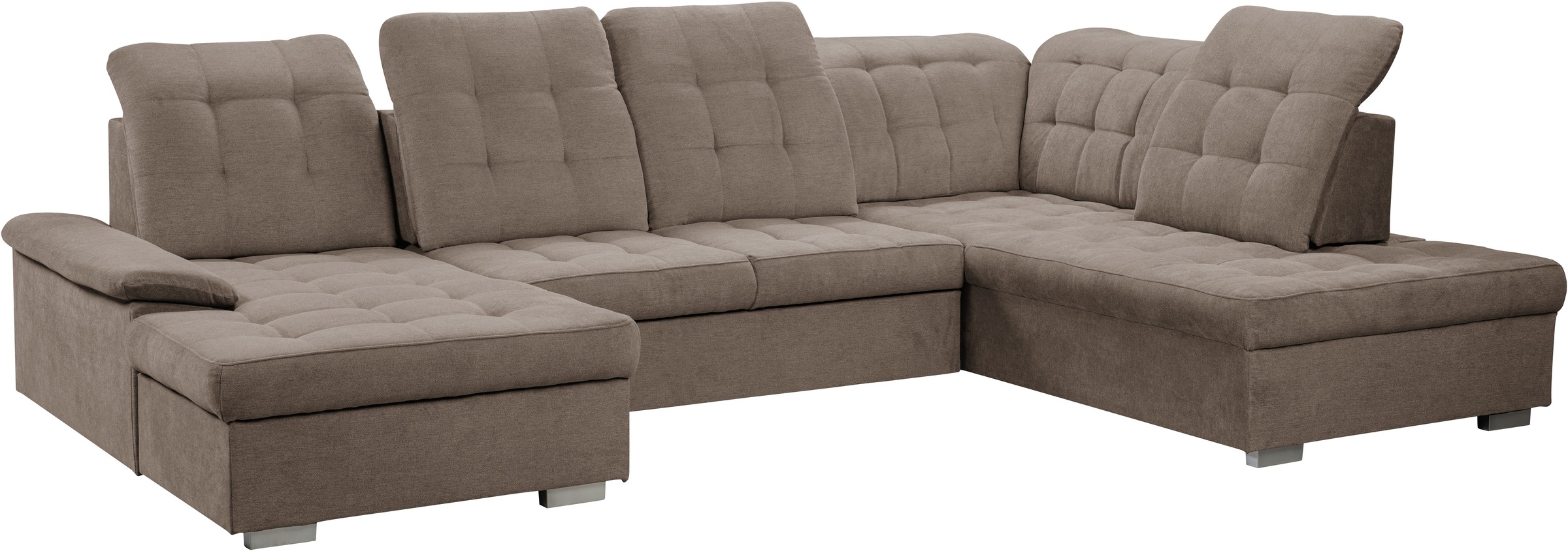 WERK2 Wohnlandschaft »Kordula-New Multifunktion Couch, Breite 332cm, U-Form«, Sofa in U-Form mit Schlaffunktion & Bettkasten, Schlafcouch