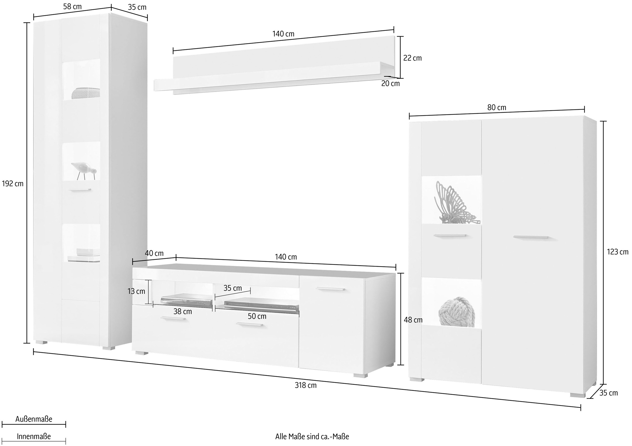 INOSIGN Wohnwand »Corado«, (Set, 4 St.)