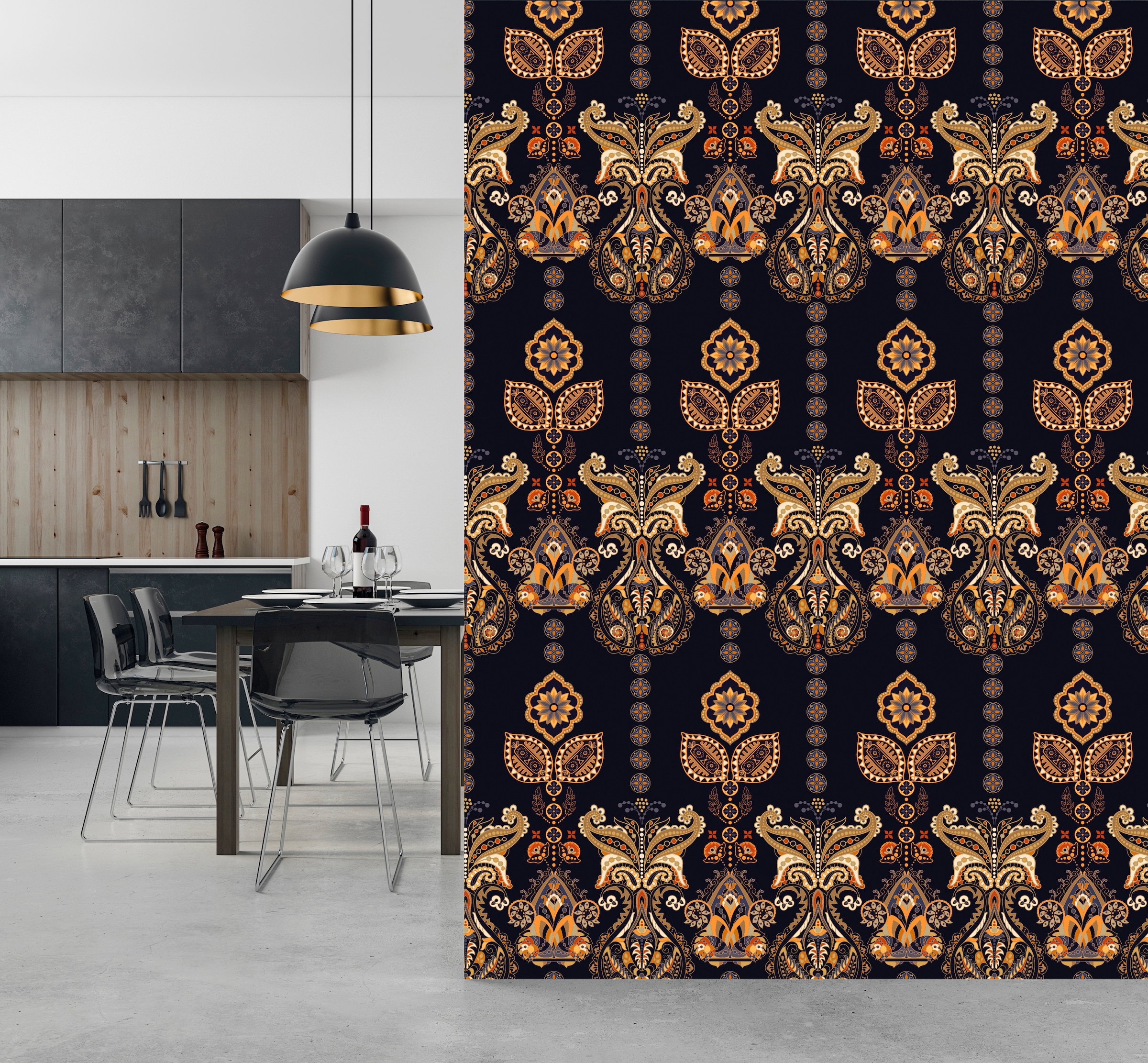 queence Vinyltapete »Feline« Barock | Kunst | bedruckt glatt 90x250cm, selbstklebend, kinderleichte Anbringung, , Sticker