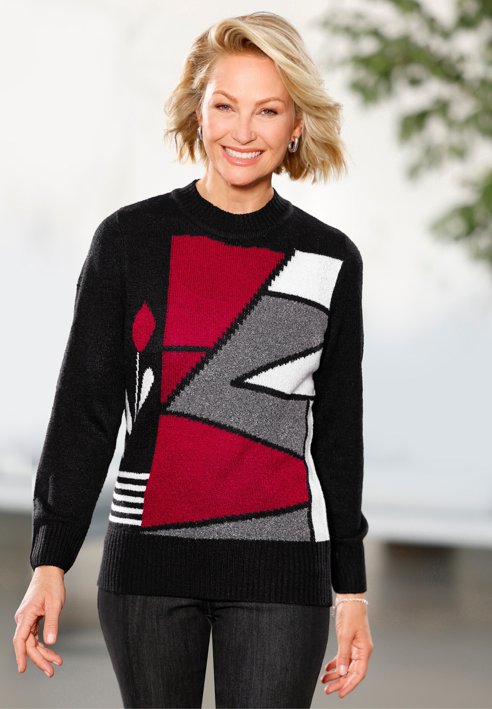 Witt Strickpullover »Rundhals-Pullover Rundhalspullover mit Rippabschlüssen«