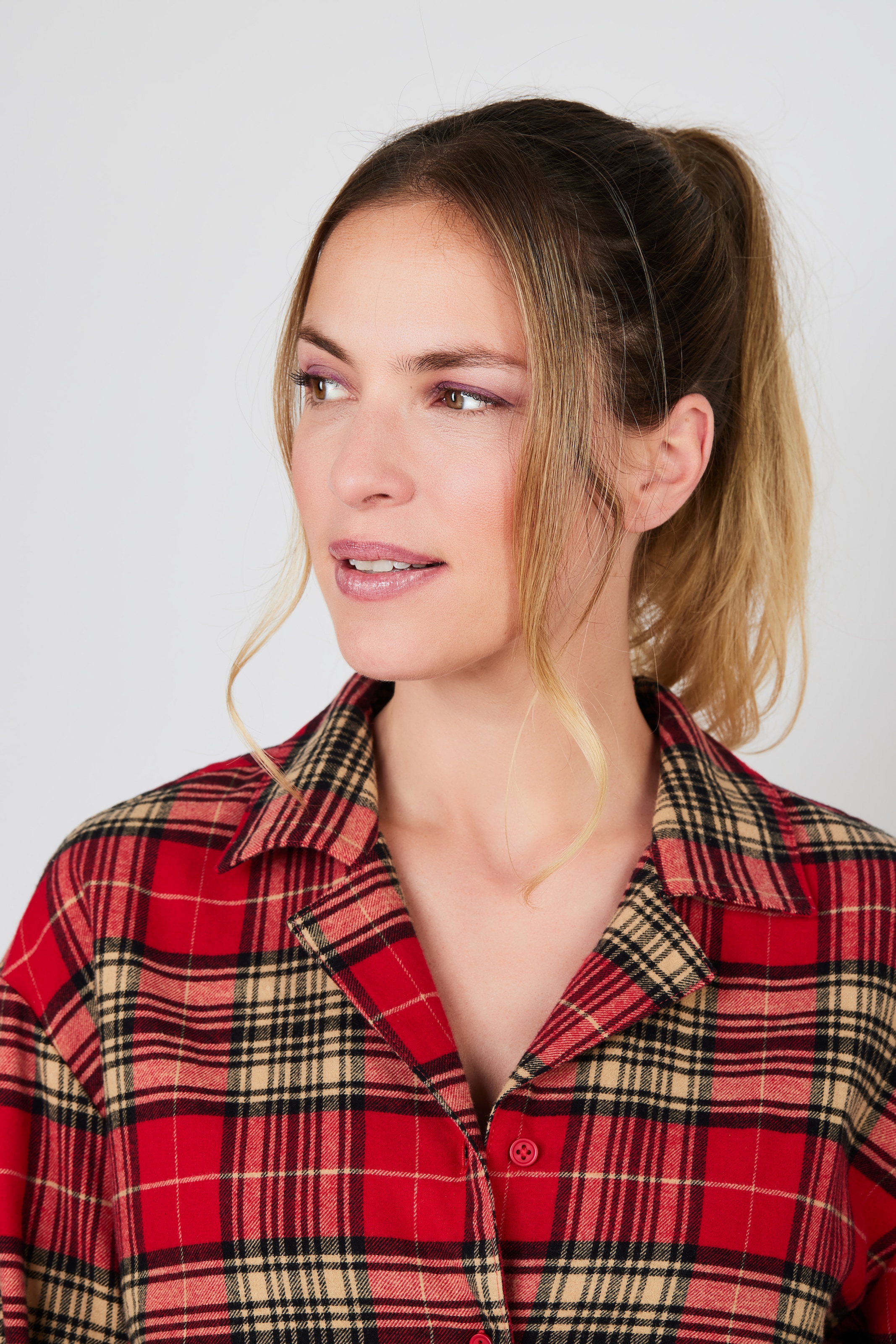 JOOP! Jeans Pyjamaoberteil »After Dark (JOOP! Jeans)« Karo-Design, Knöpfe, Langarm, Fleece-Qualität