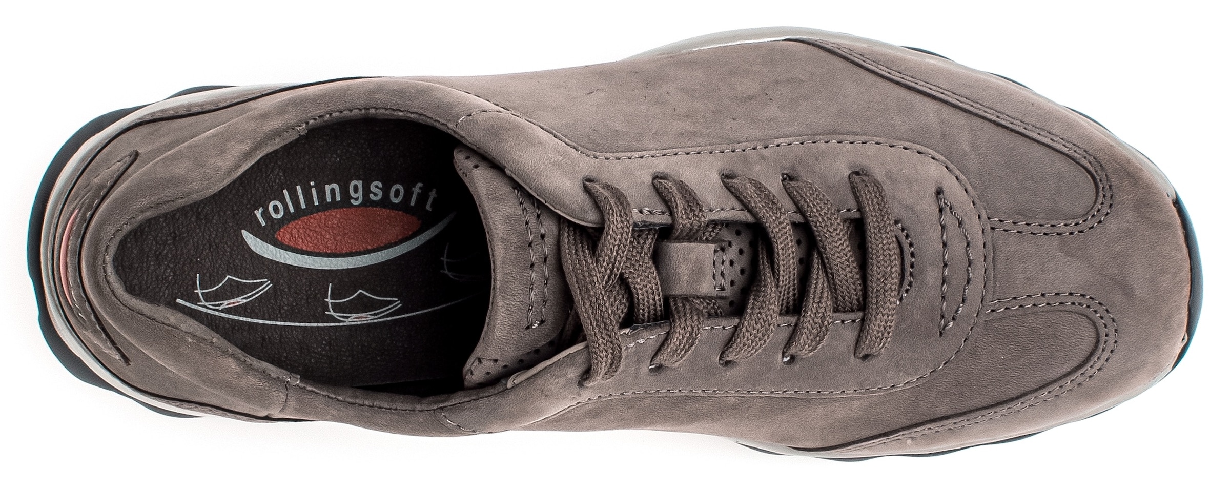 Gabor Rollingsoft Keilsneaker, mit Logoschriftzug an der Ferse, Freizeitschuh, Halbschuh, Schnürschuh