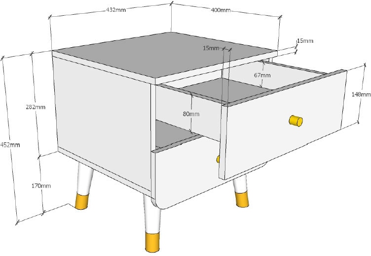 Vipack Nachttisch »Billy« Made in Europe, 
