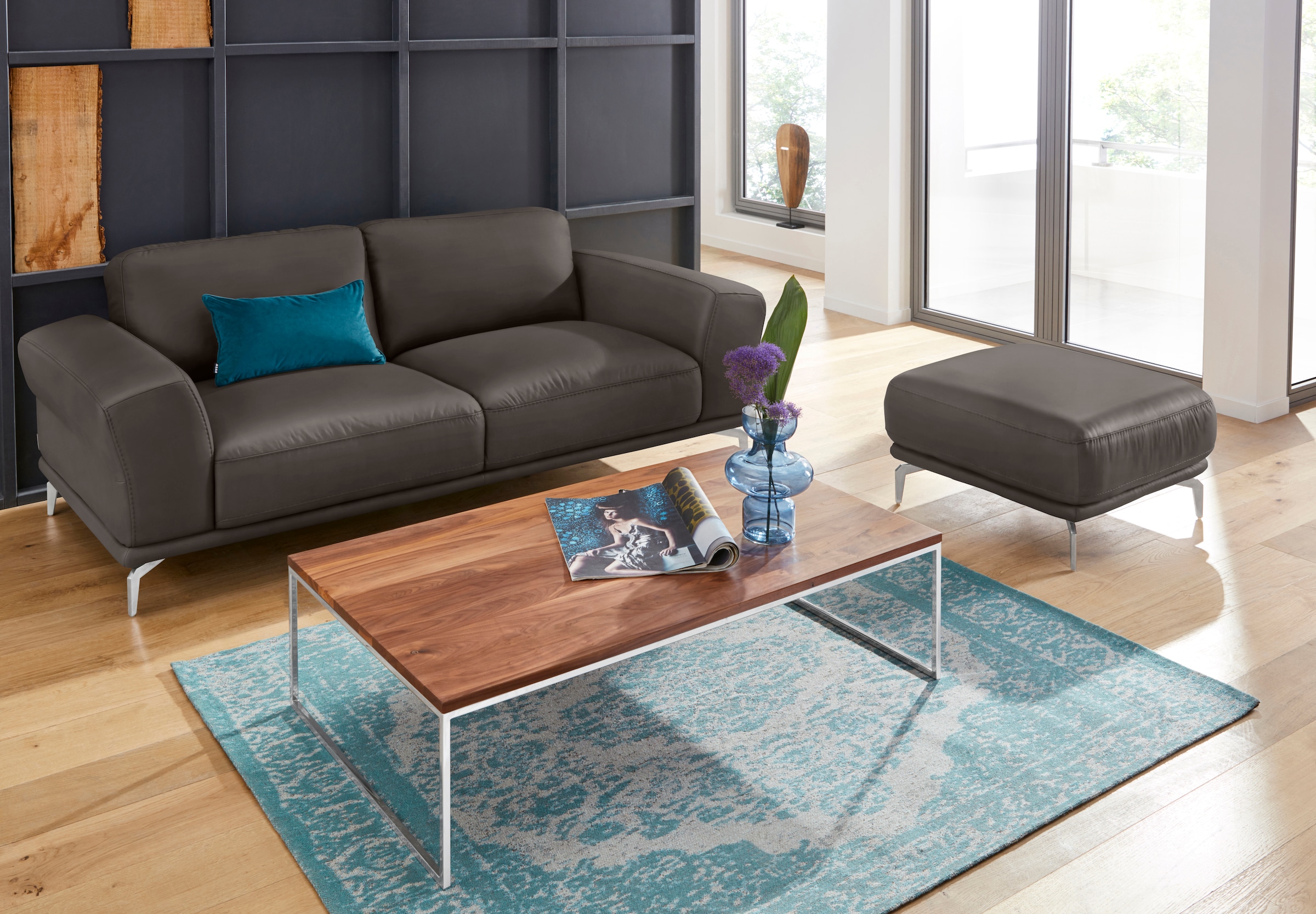 W.SCHILLIG 2,5-Sitzer »montanaa« mit Metallfüßen in Chrom glänzend, Breite 212 cm