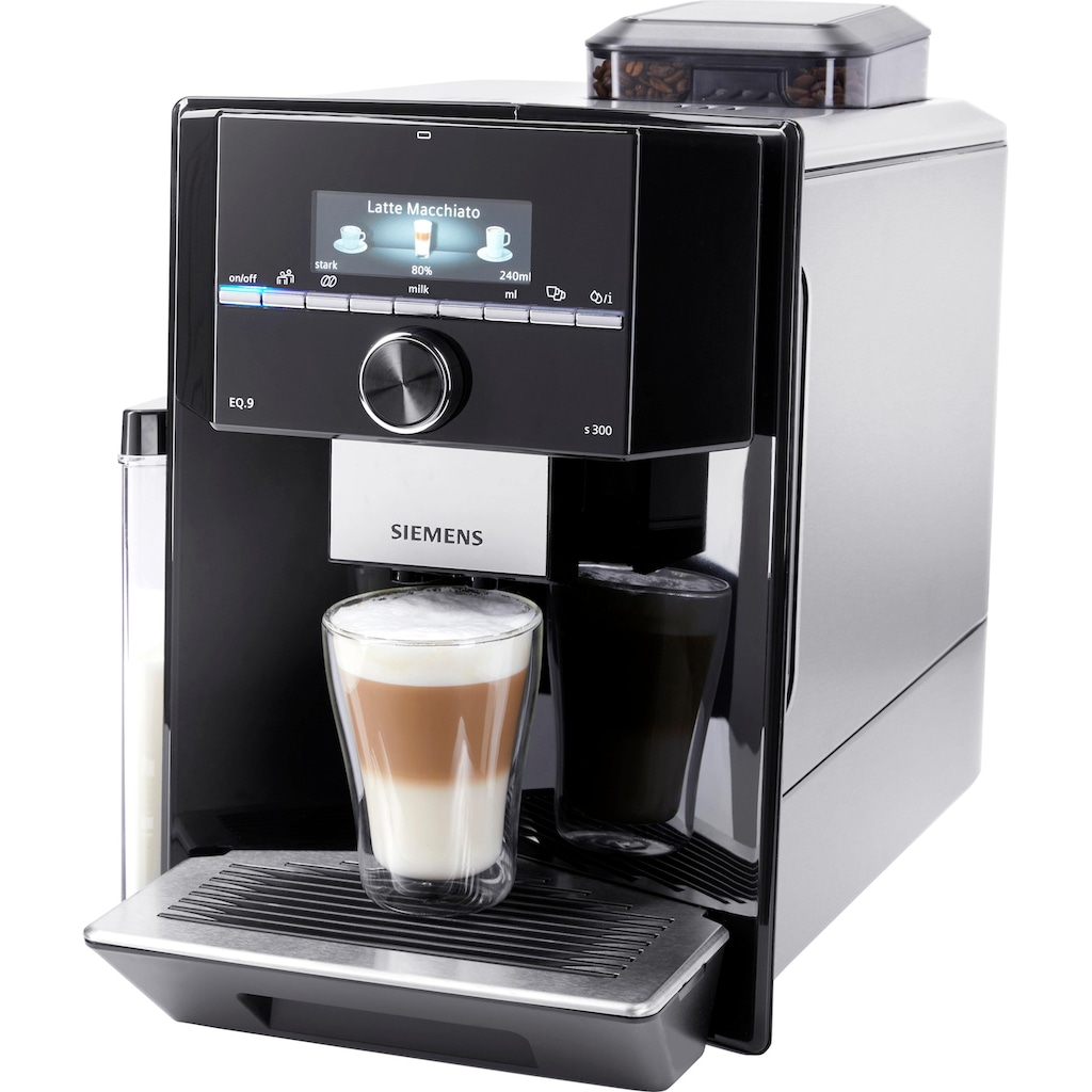 SIEMENS Kaffeevollautomat »EQ.9 s300 TI923509DE«, extra leise, autom. Milchsystem-Reinigung, bis zu 6 Profile