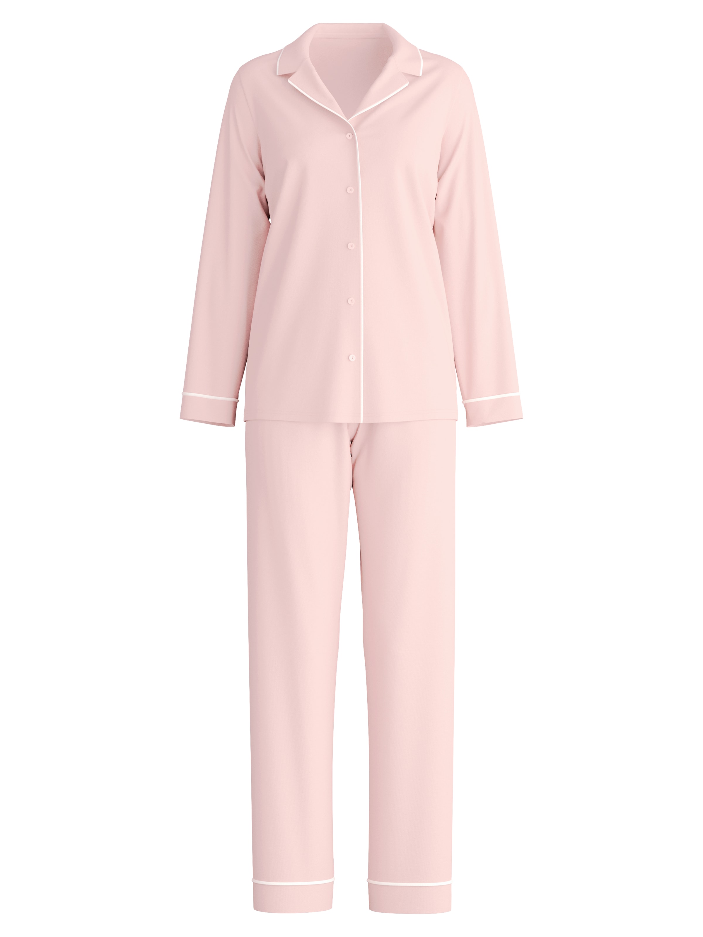 CALIDA Schlafanzug »Night Lovers« 2 tlg. Knopfleiste, Pure Cotton, Interlock-Qualität, Langarm