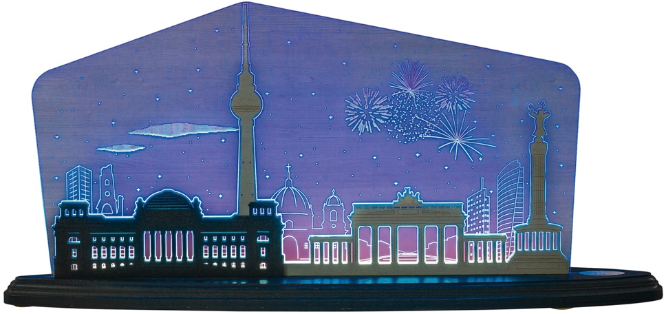 »Berlin Motiv bei Tor, kaufen | mit 3 (Brandenburger Weigla online Fernsehturm) Garantie LED Nacht«, Dekolicht beidseitiges XXL Berlin Jahren