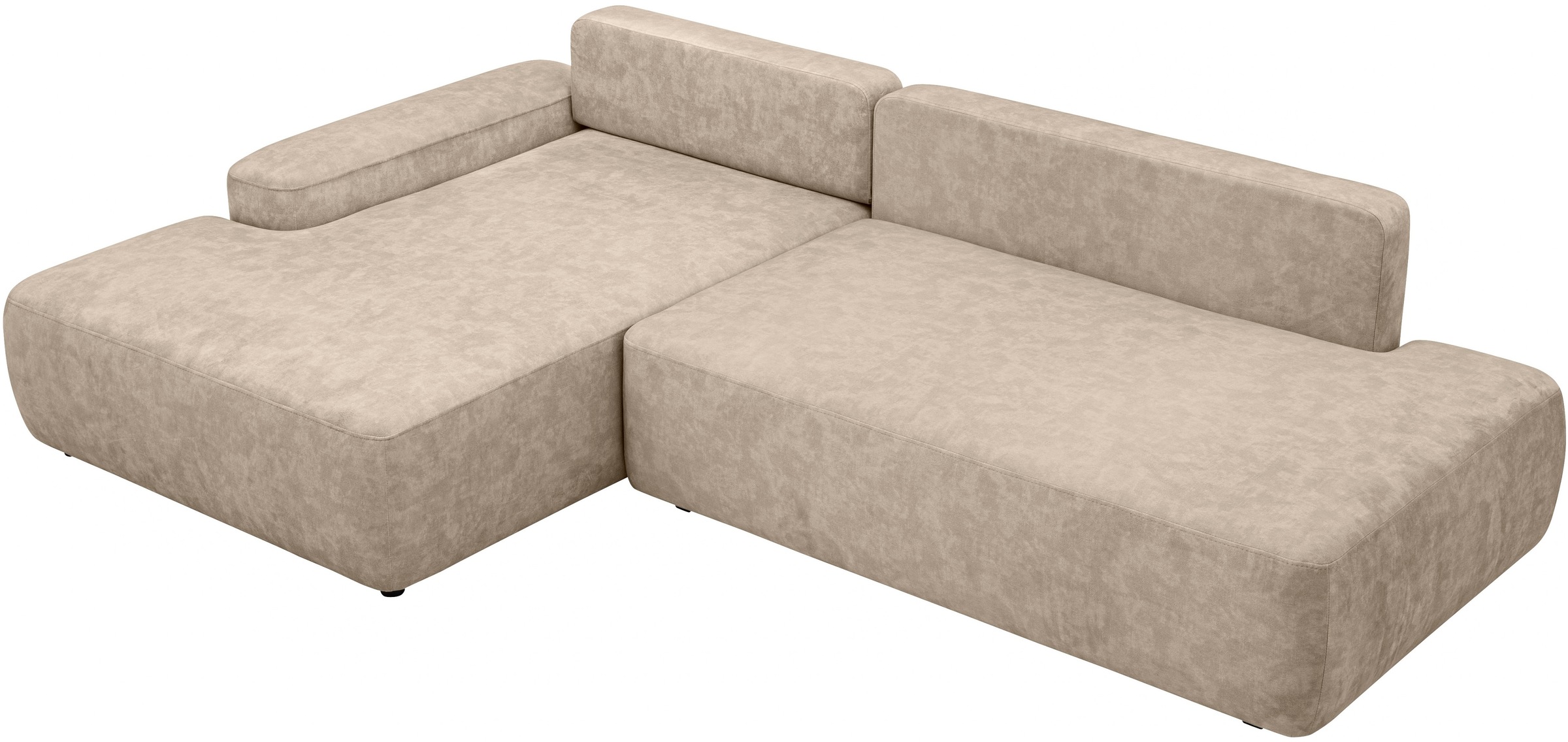 INOSIGN Ecksofa »TORGE, Schlafsofa Cord, Samtvelours u. Strukur fein, Couch in L-Form«, Schlaffunktion und Bettkasten, Liegefläche: 210x125 cm, neues Design