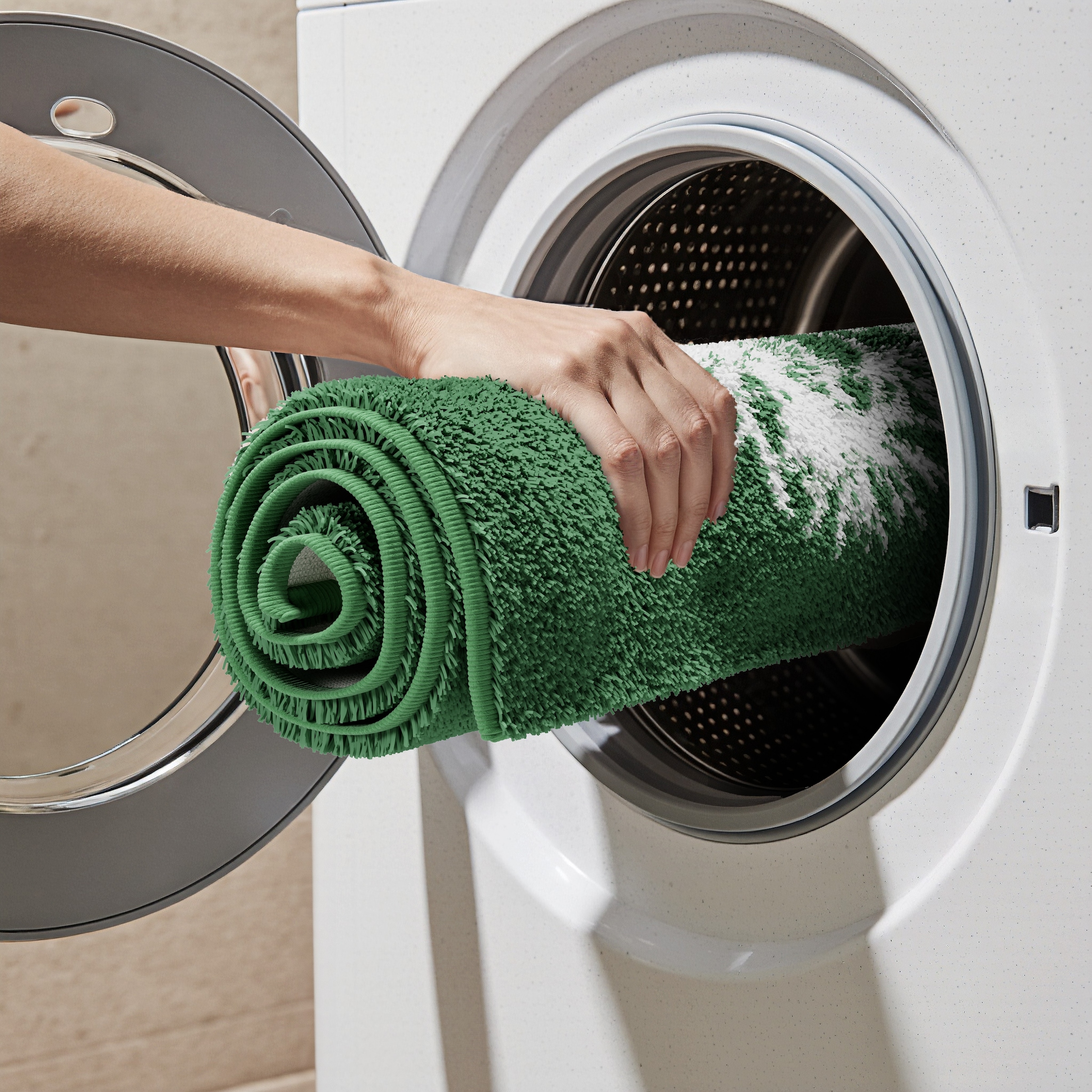 Grund Badematte »Pusteblume, Badvorleger, Badezimmer Teppich, sehr weich«, rutschhemmend beschichtet, schnell trocknend-fußbodenheizungsgeeignet, weiche Haptik, auch als 2-teiliges Set erhältlich, Made in Europe