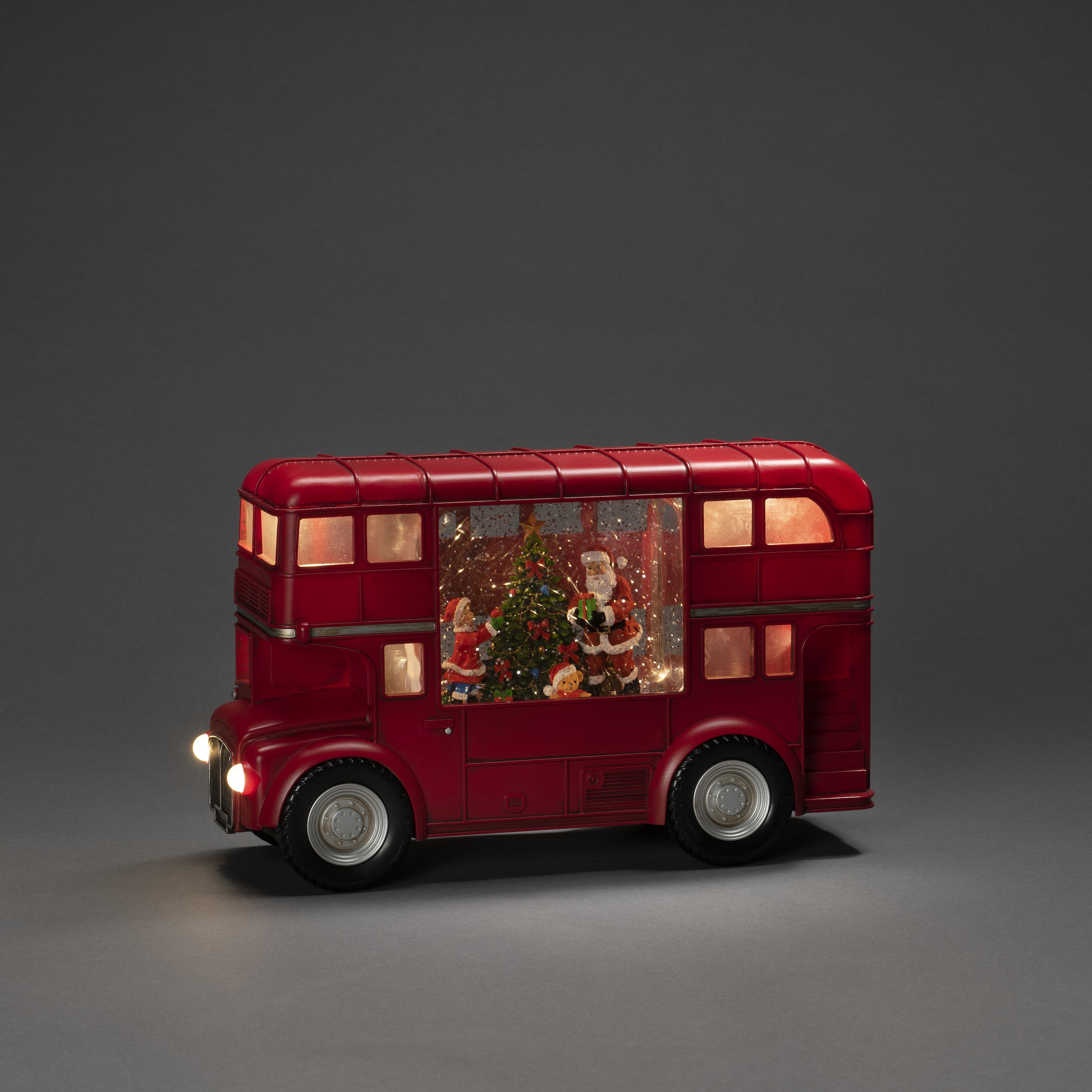 KONSTSMIDE LED Laterne »Weihnachtsdeko rot«, 5 flammig-flammig, LED Wasserlaterne, rot, "Bus mit Weihnachtsmann"