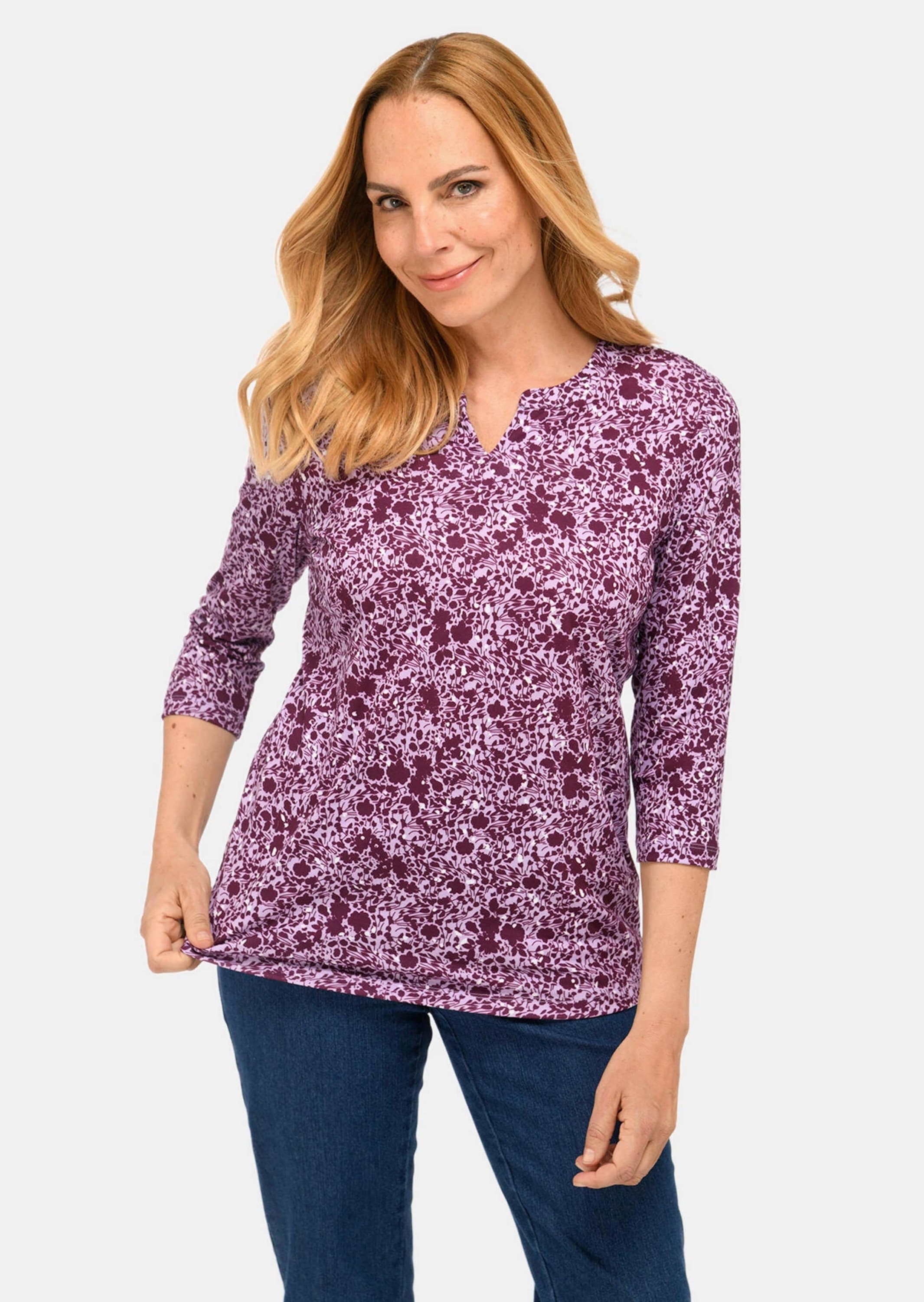 GOLDNER 3/4-Arm-Shirt »Raffiniertes Druckshirt mit 3/4-Arm«
