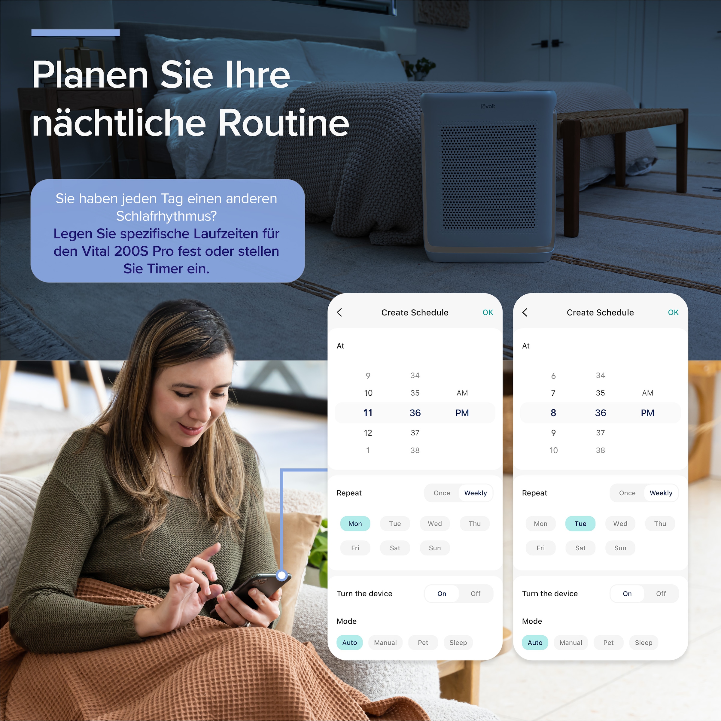 Levoit Luftreiniger »Vital 200S Pro Smart Air Purifier« für 88 qm Räume HEPA-Filtersystem, für große Räume, leiser Reiniger für Tierhaare