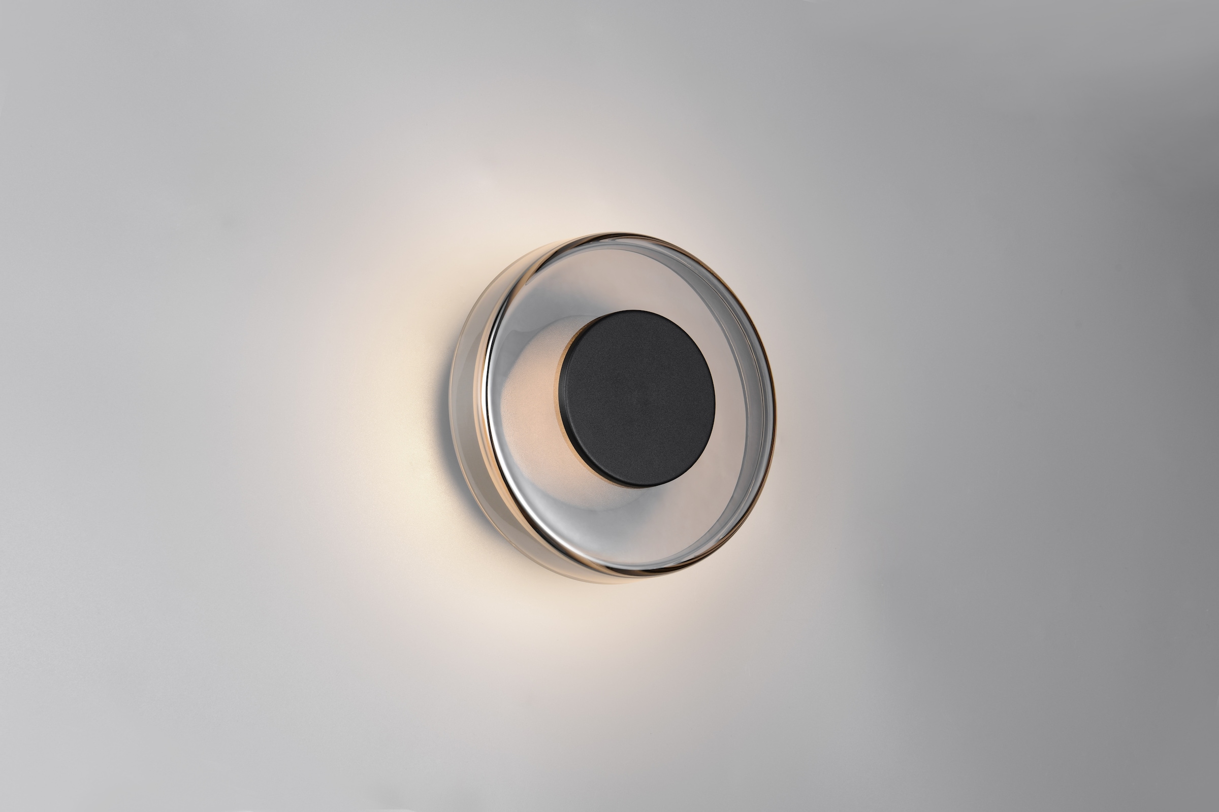 TRIO Leuchten LED Wandleuchte »CELESTE, LED Wandlampe aus Metall Glas und Holz Ø 22cm, 10W 1100 Lumen« LED-Board 1 Stk. Warmweiß 3-Stufen dimmbar über Wandschalter, elegante moderne Wandlampe Flur