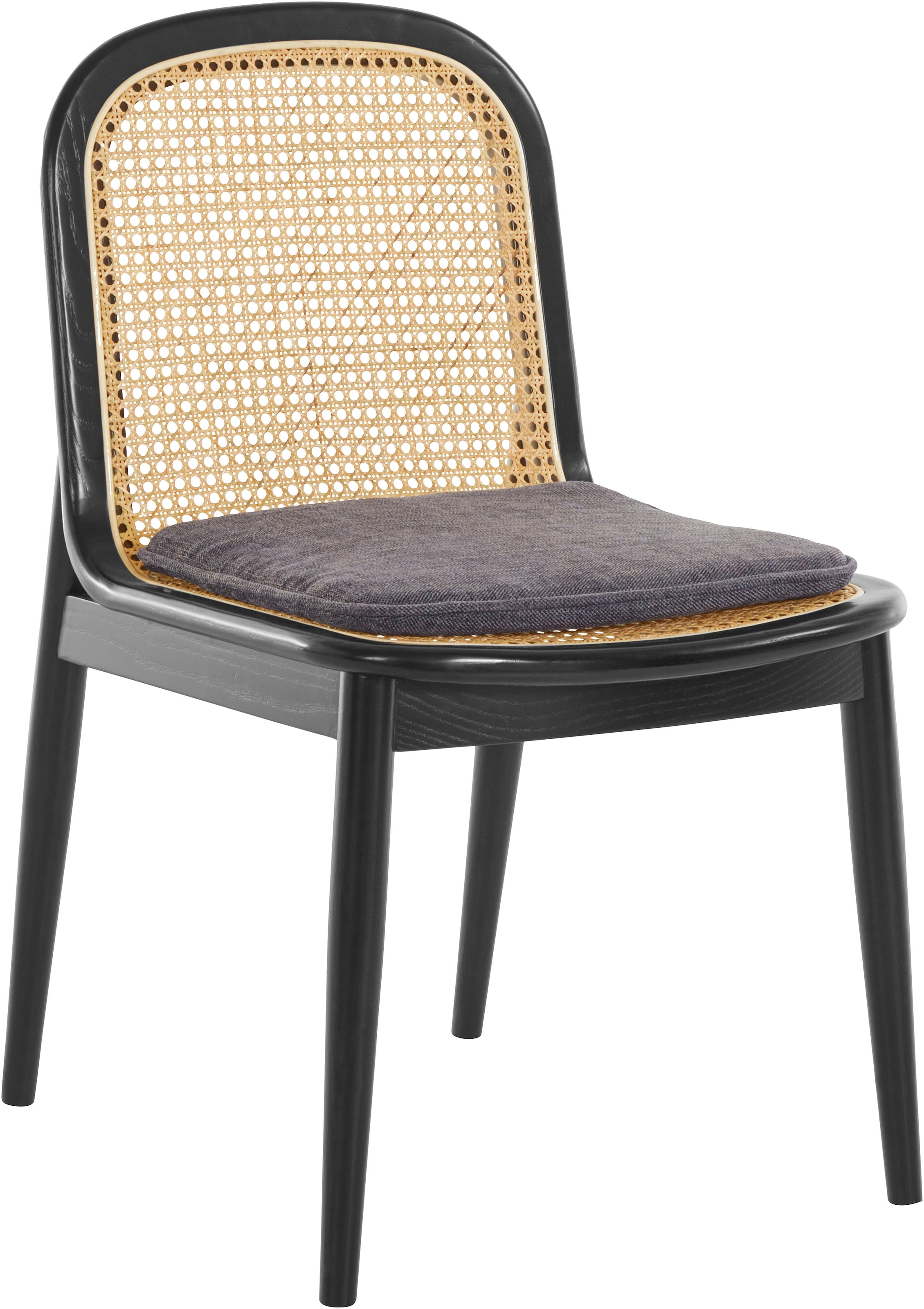 LeGer Home by Lena Gercke Esszimmerstuhl »Mavie«, (Set), 2er-Set, Massivholz mit Rattaneinsatz, inkl. Sitzkissen