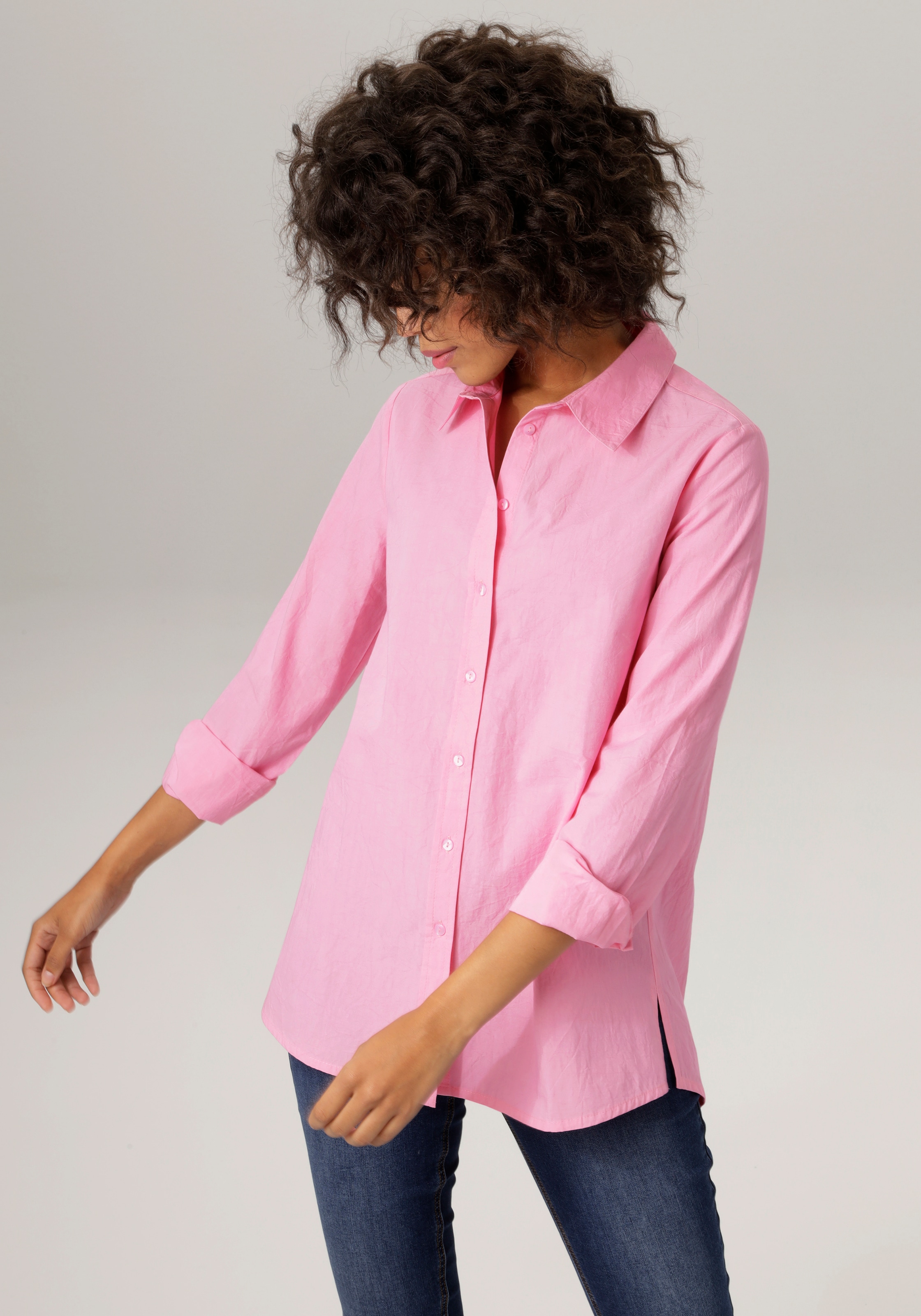 Aniston CASUAL Longbluse, mit kurzen Seitenschlitzen