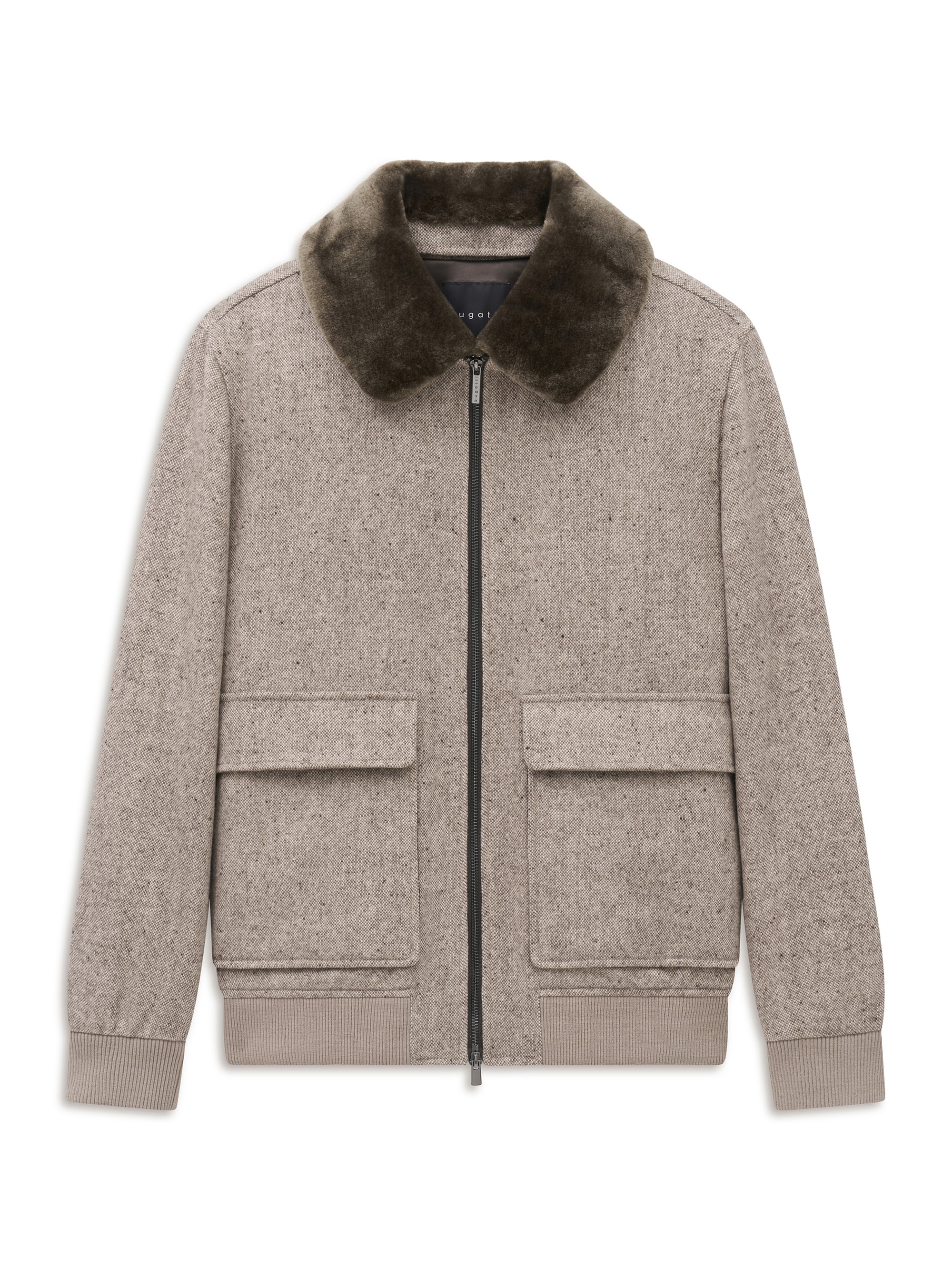 bugatti Blouson »Regular Fit« ohne Kapuze Regular Fit Wolle Fellkragen