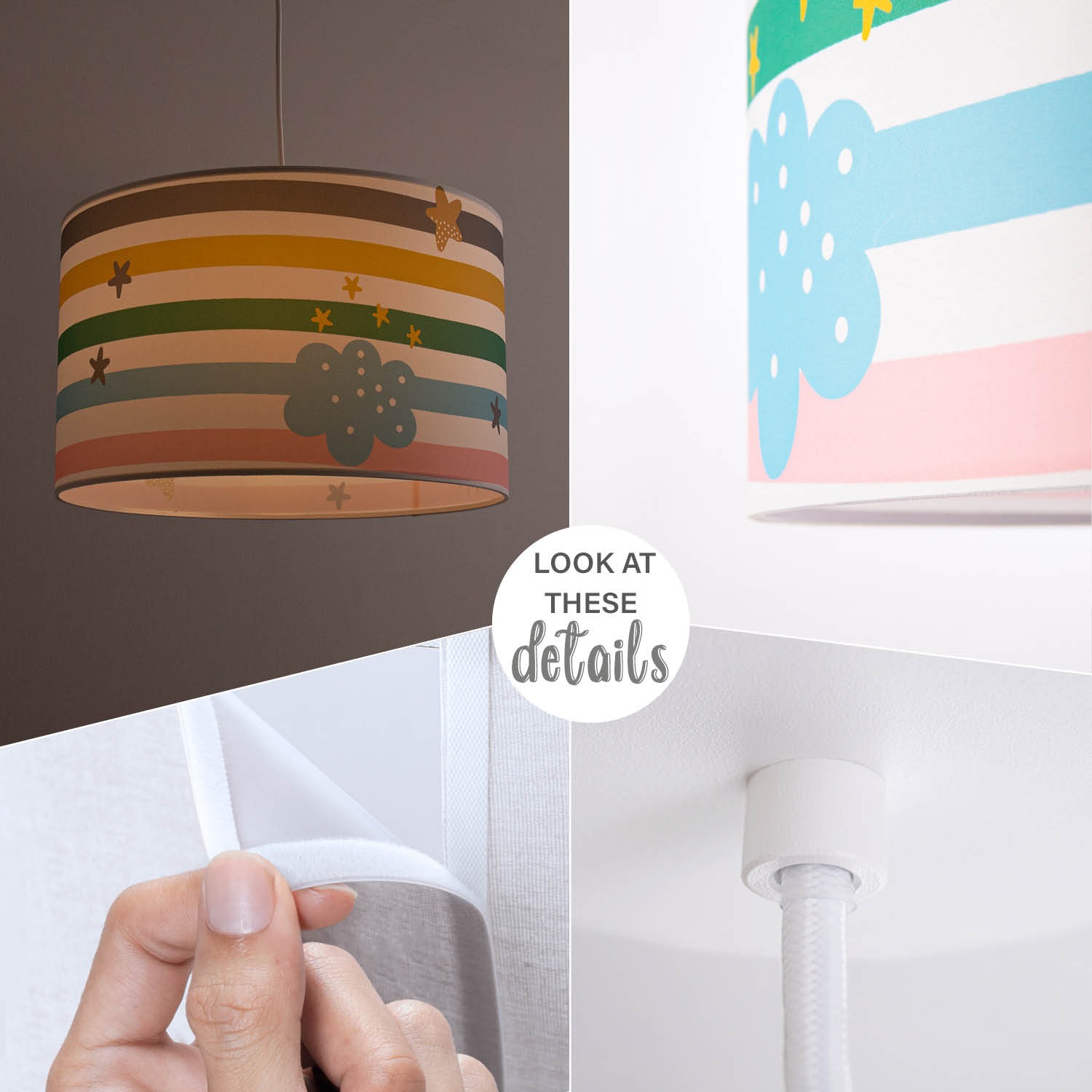 Paco Home Pendelleuchte »Tweet 462«, 1 flammig, Leuchtmittel E27 | ohne Leuchtmittel, Lampe Kinderzimmer Babyzimmer Deckenlampe Streifen Regenbogen E27