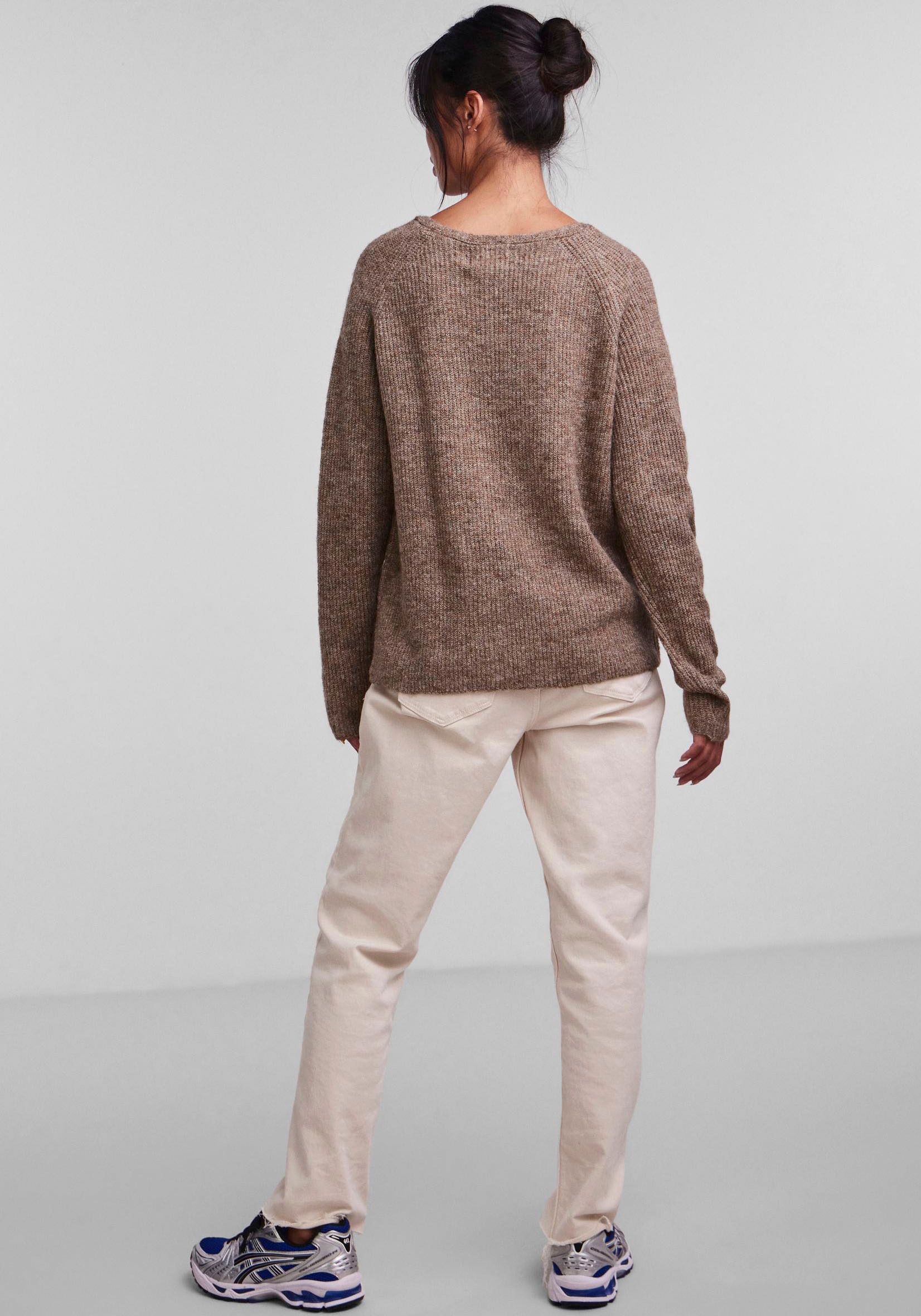 pieces V-Ausschnitt-Pullover »PCELLEN LS V-NECK KNIT NOOS BC«, mit Wolle