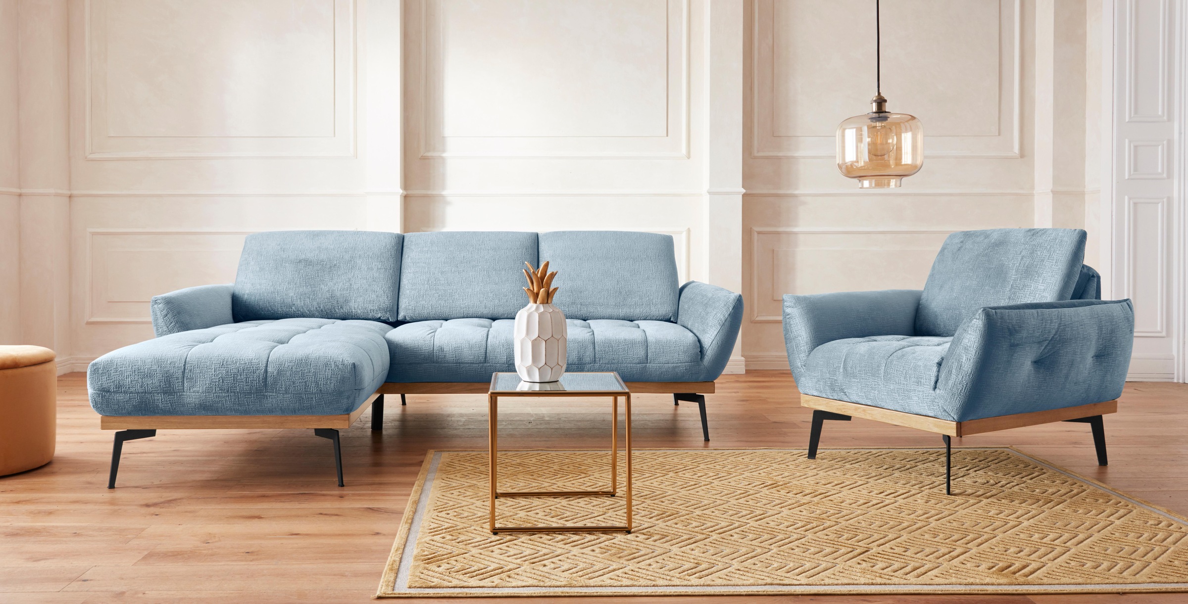 Guido Maria Kretschmer Home&Living Ecksofa »Palíc, inkl. Rückenverstellung, bequem, elegant, Breite 245cm, L-Form«