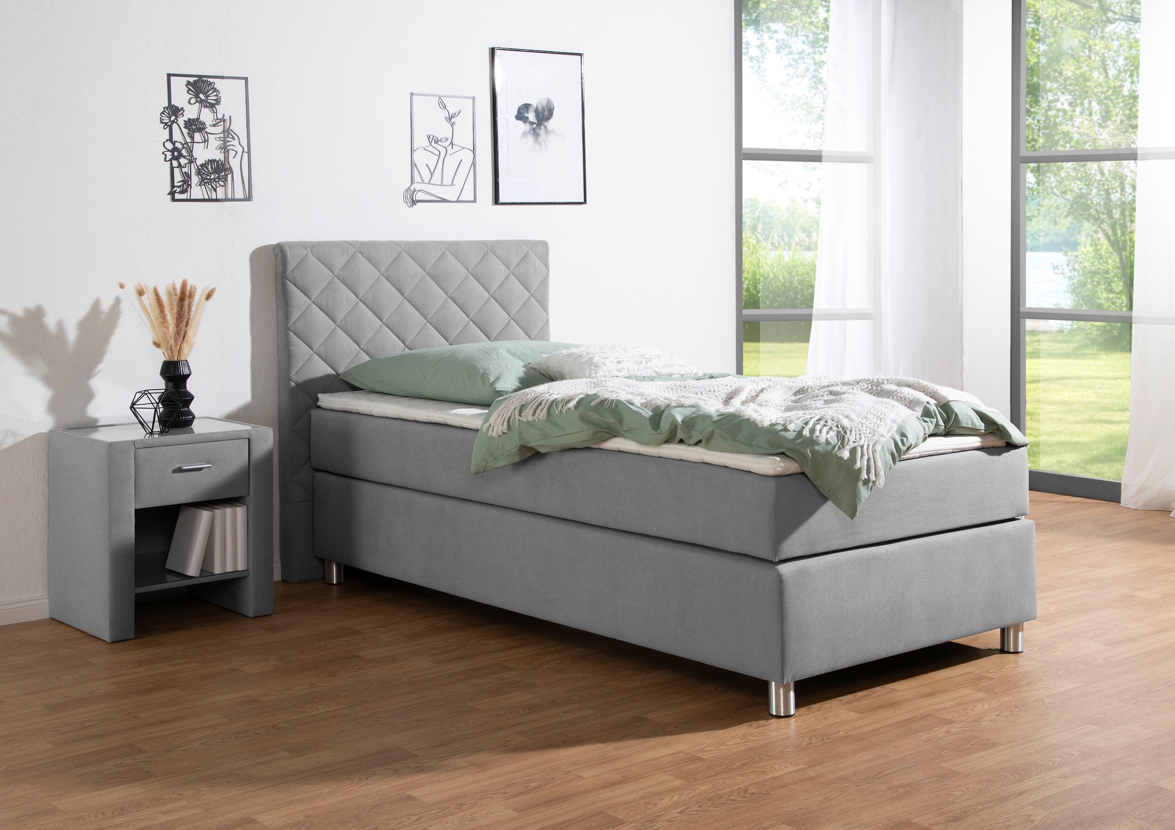 Home affaire Boxspringbett »Bernard, in verschiedenen Breiten« inkl. Topper, Matratze in H2, H3 oder H4 erhältlich