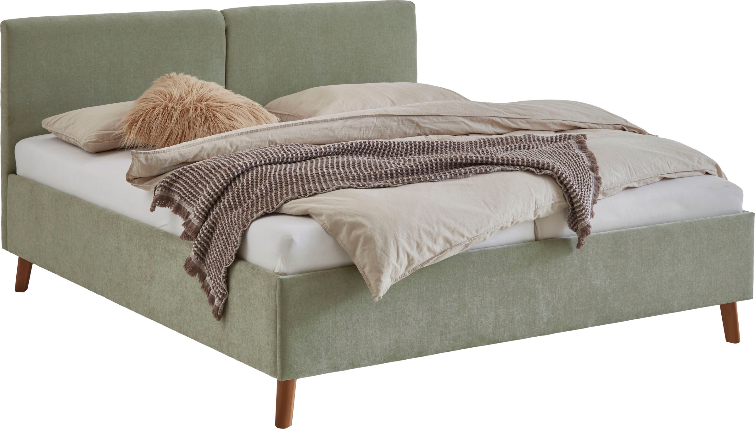 meise.möbel Polsterbett »Piano, in verschiedene Farben und Breiten erhältlich« wahlweise mit schwarzem oder eichefarbigem Holzfuß