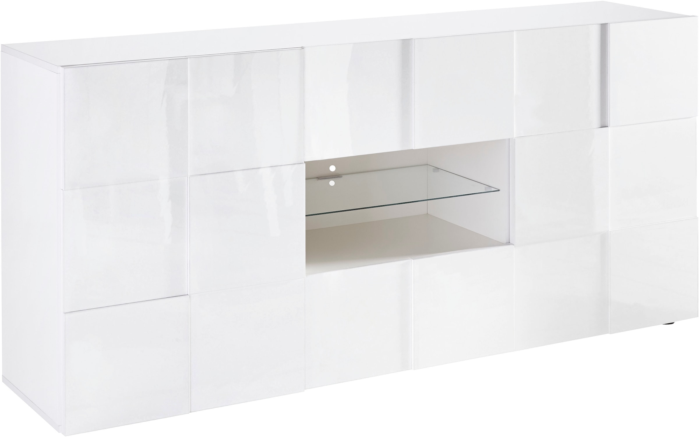 INOSIGN Sideboard »Dama Breite 181, Kommode 2 Türen u. 2 Schubkästen, Anrichte«, Front in 3D-Optik, viel Stauraum, verschiedene Farben