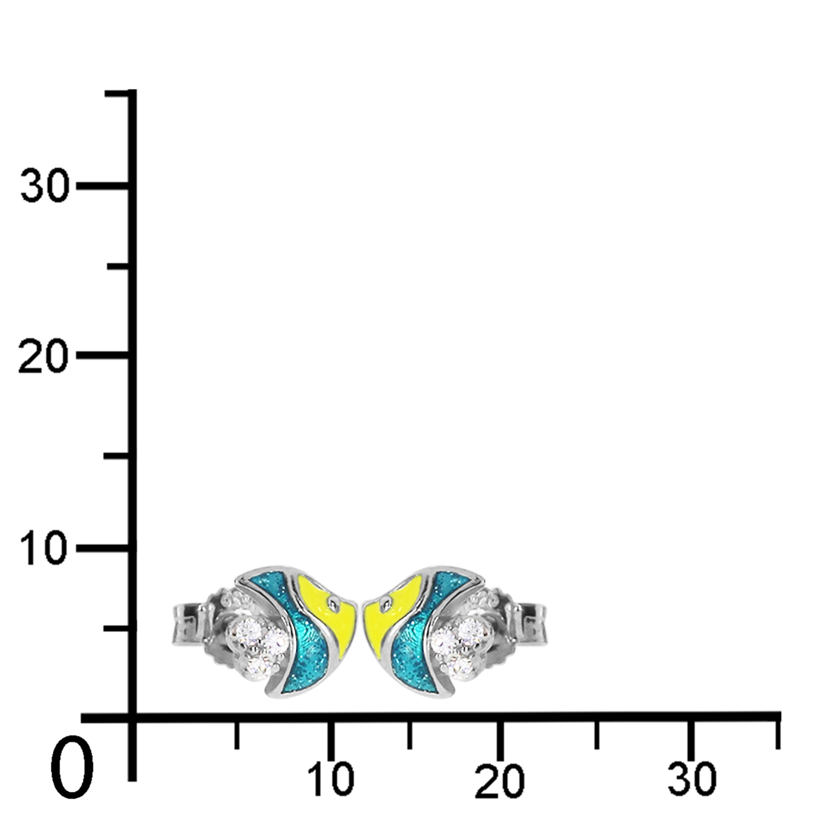 OSTSEE-SCHMUCK Paar Ohrstecker »- kleiner Fisch - Silber 925/000 - Zirkonia«