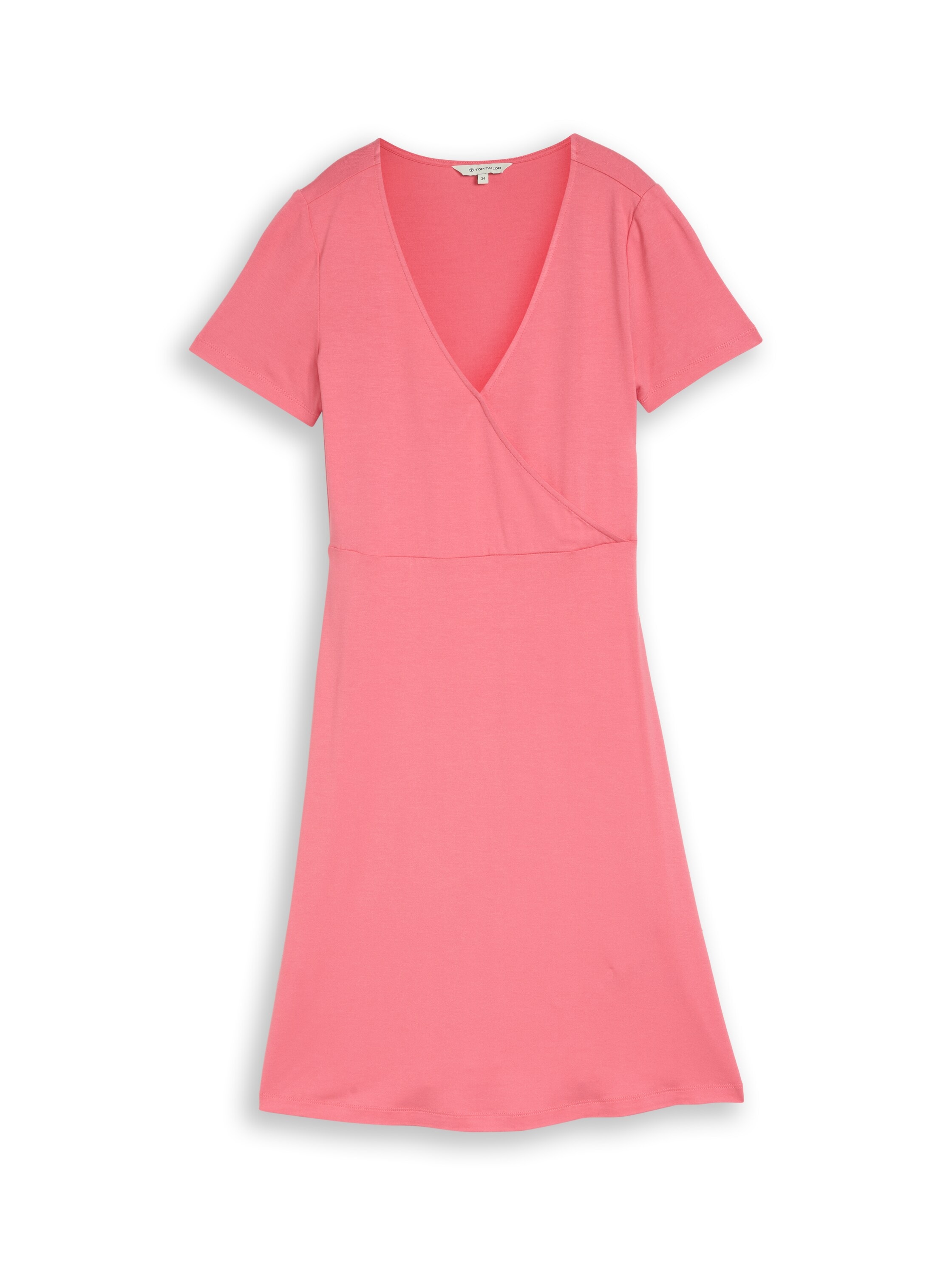 TOM TAILOR Sommerkleid Ohne Taschen Sommerkleid mit V-Ausschnitt und Viskose