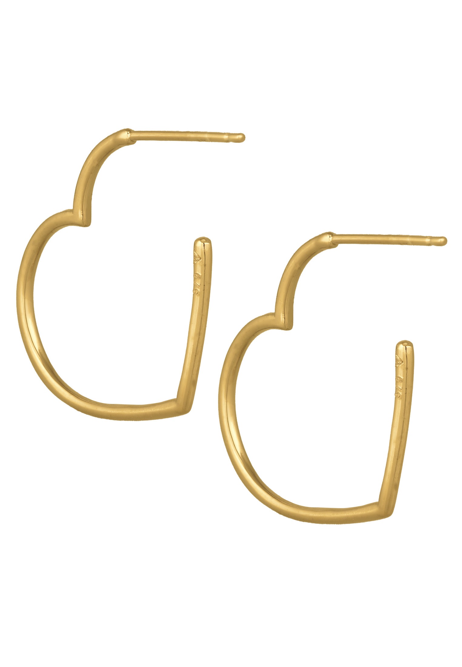 Elli Premium Paar Creolen »Ohrringe Ohrstecker Creolen Herz 375 Gelbgold«