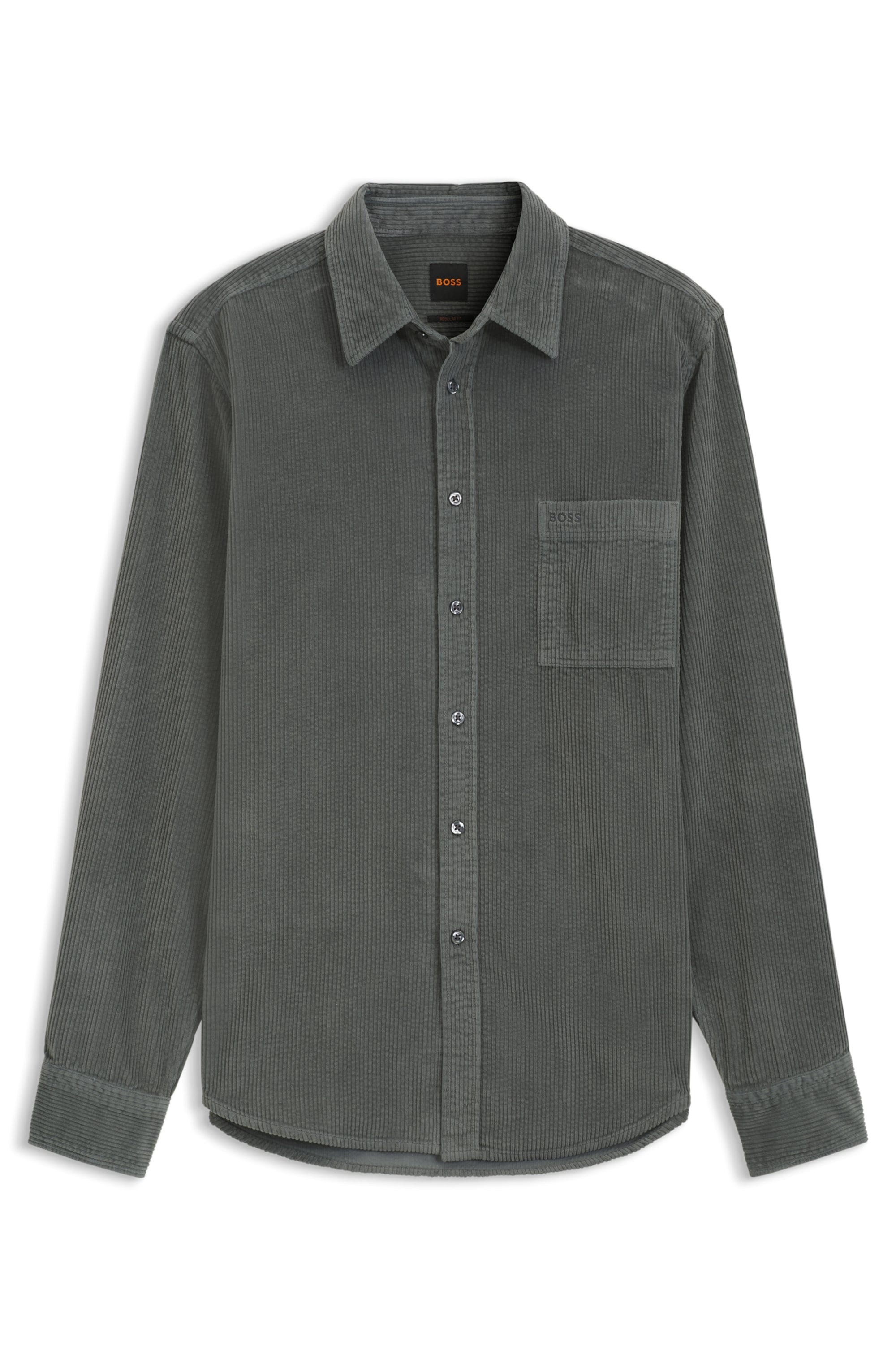 BOSS ORANGE Langarmhemd »Relegant_6_M« aus weichem Cord, Regular Fit, Logo-Stickerei