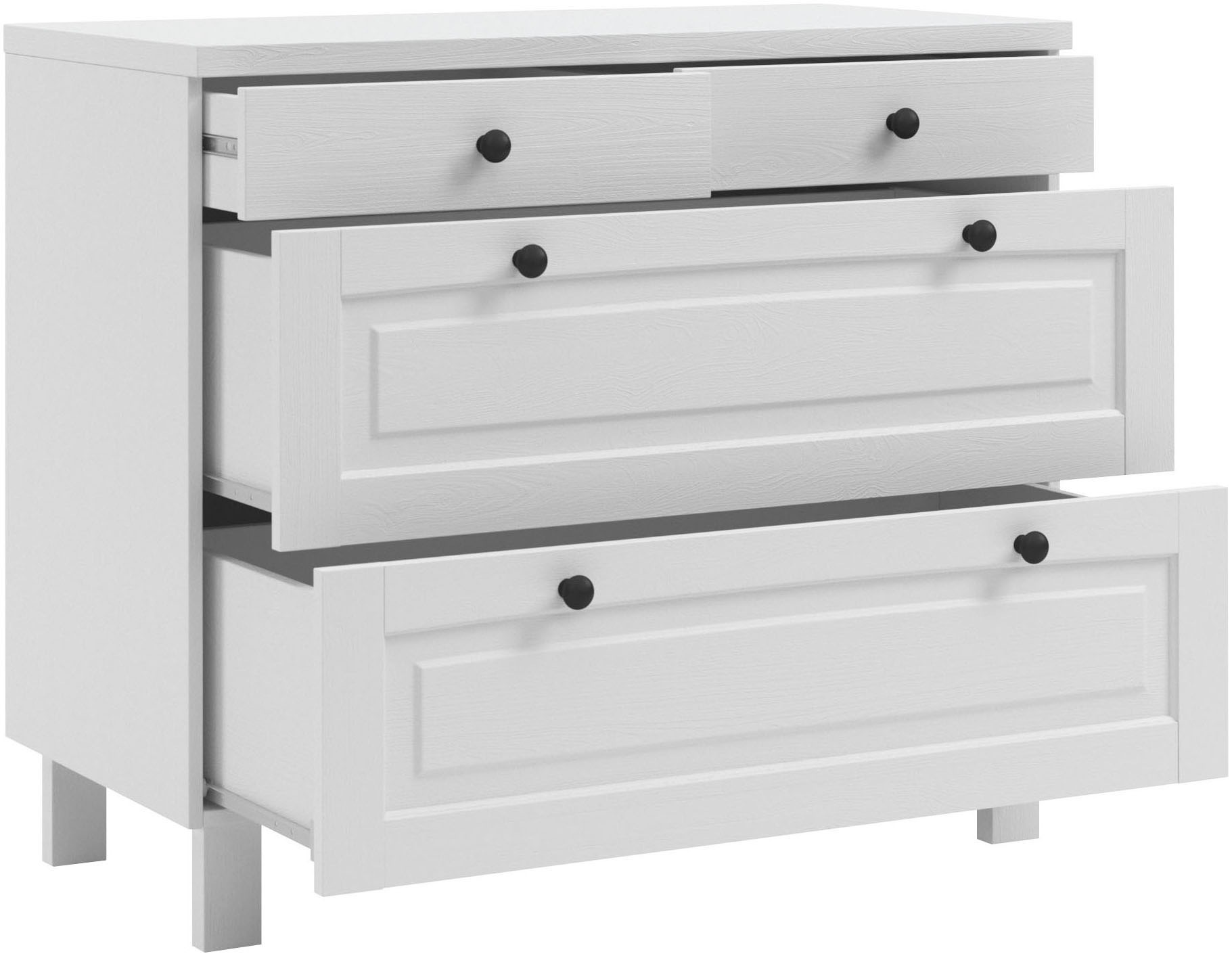 KOCHSTATION Unterschrank »KS-Osby«, (1 St.), Kiefer massiv, Breite 100 cm, 4 Schubkästen